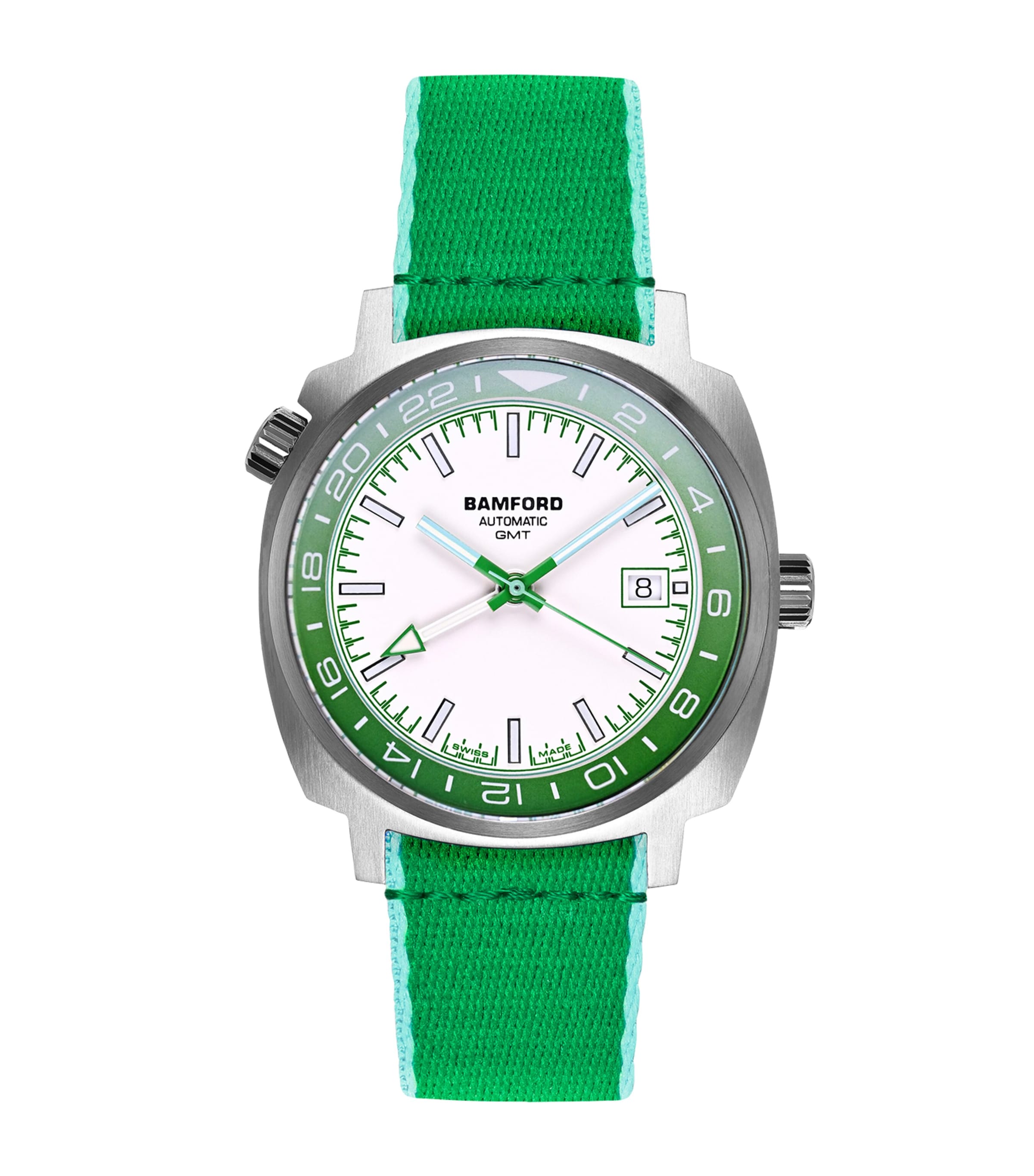 Stainless Steel GMT Summer +8 Watch 40mm GREEN Image 1