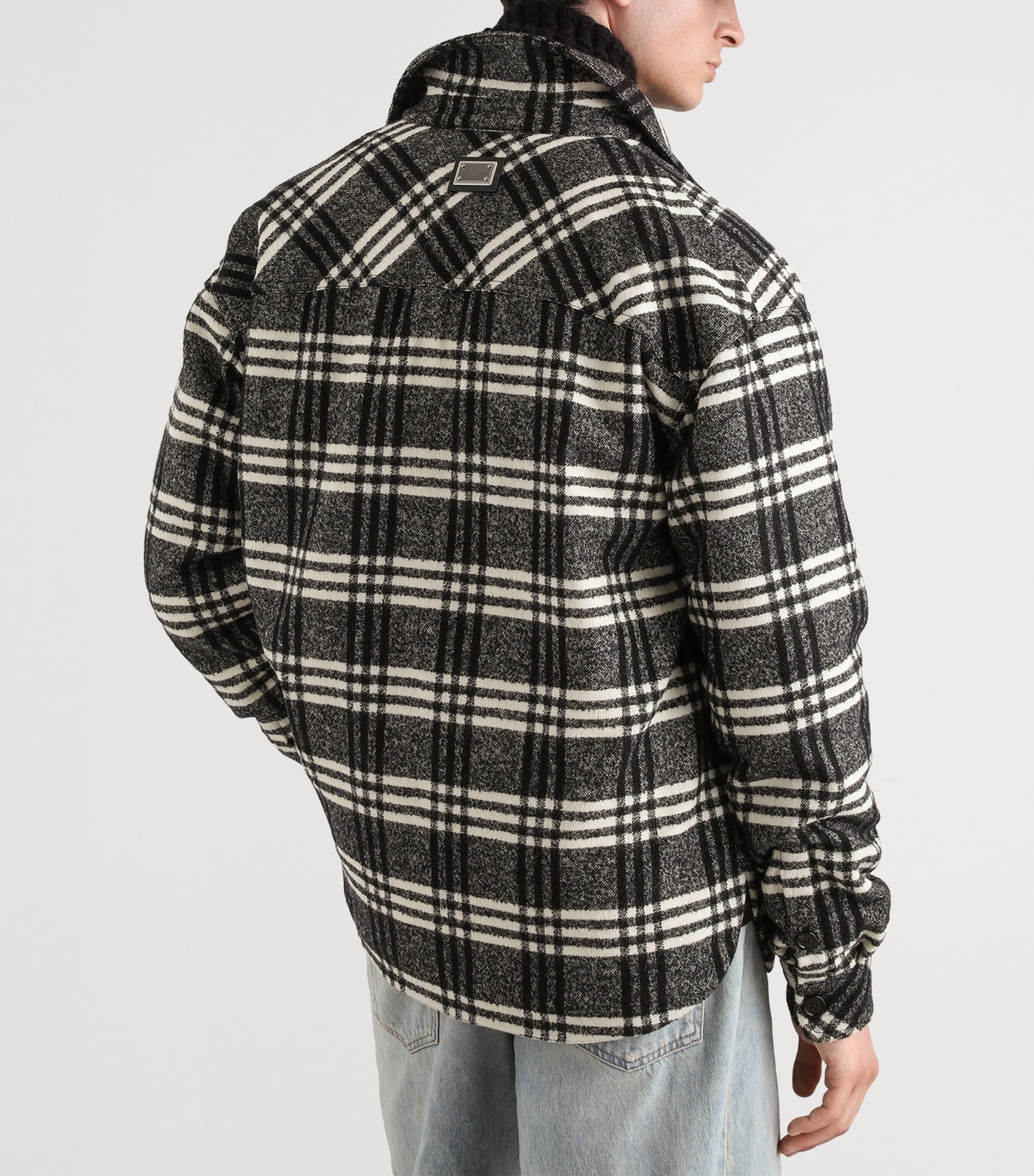 Dolce&Gabbana Mens Wool-Blend Check Shacket Check Tartan Image 4