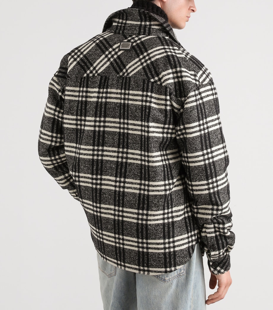 Dolce&Gabbana Mens Wool-Blend Check Shacket Check Tartan Image 4