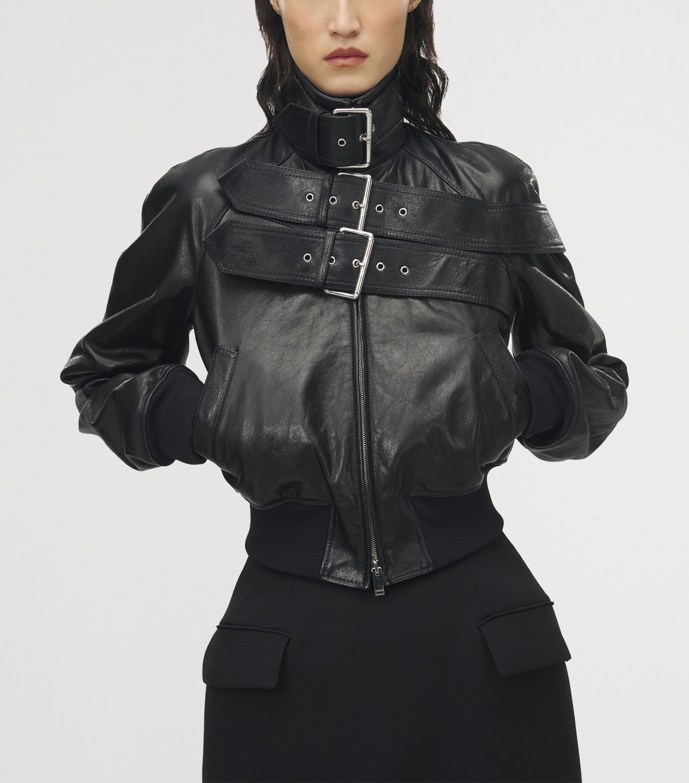 Leather Bomber Jacket 1000 Image 5