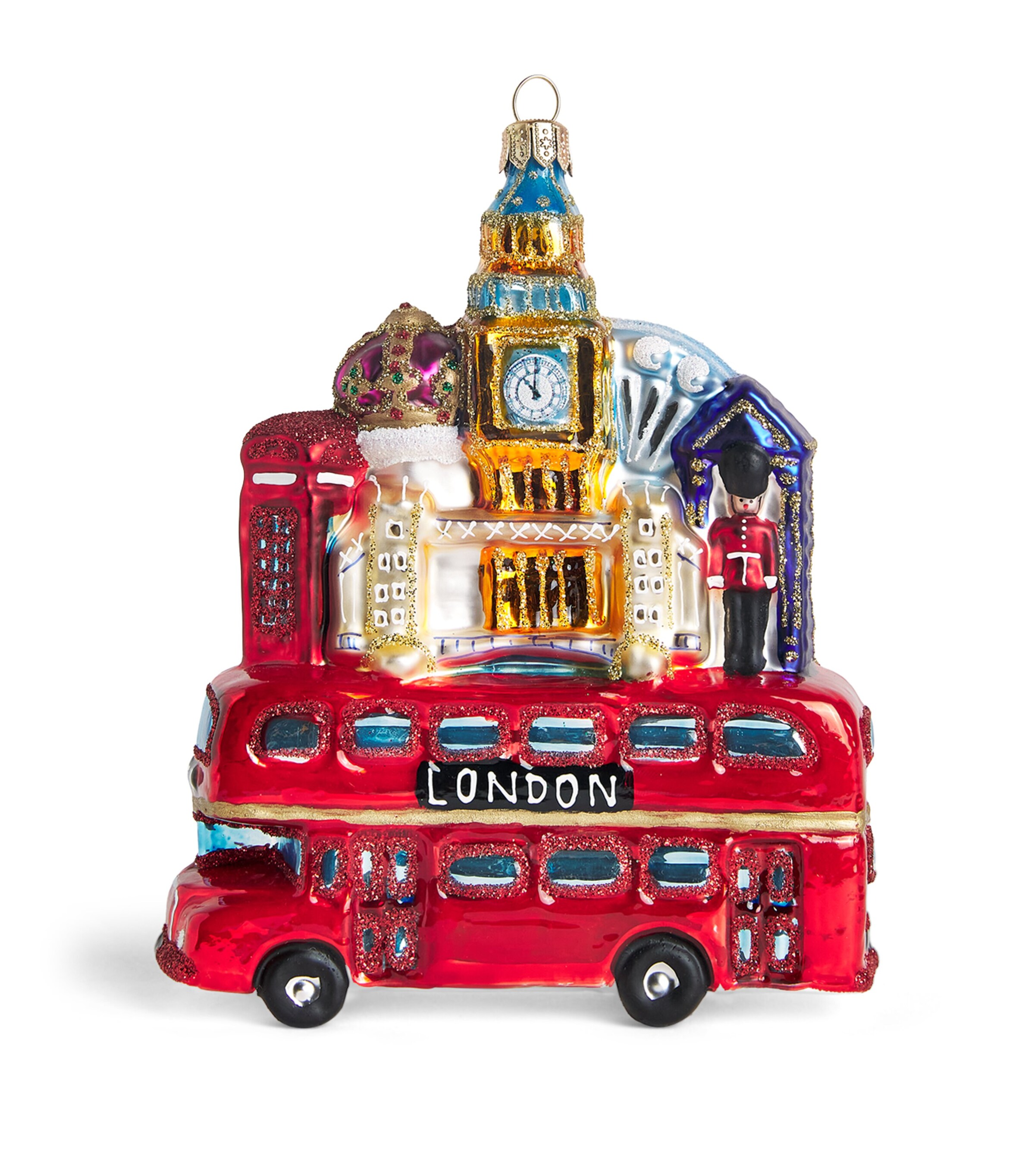 Harrods Glass London Bus Tree Decoration Image 1