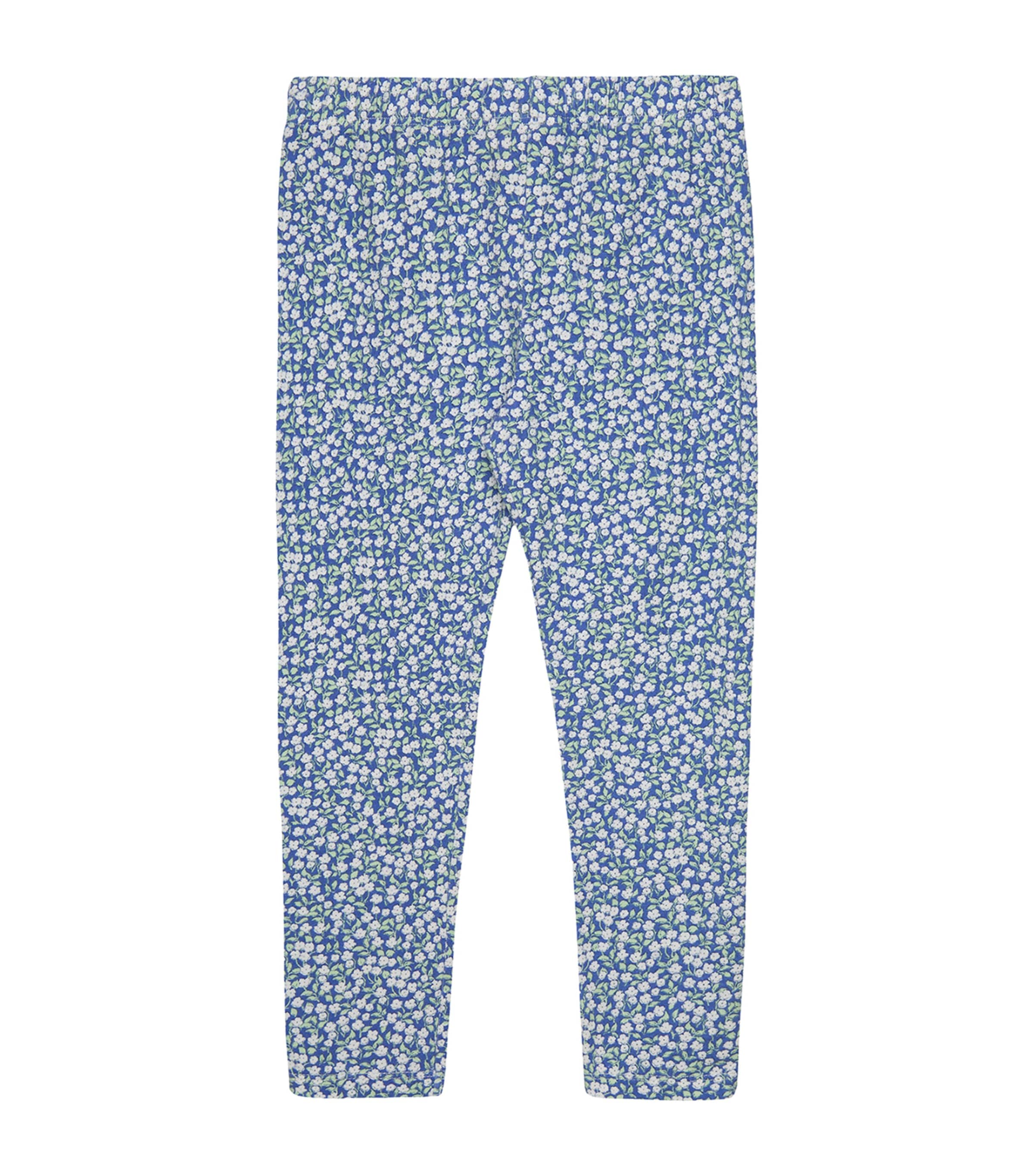 Trotters Stretch-Cotton Liberty Print Leggings (6-11 Years) Blue Floral Ditsy Image 1
