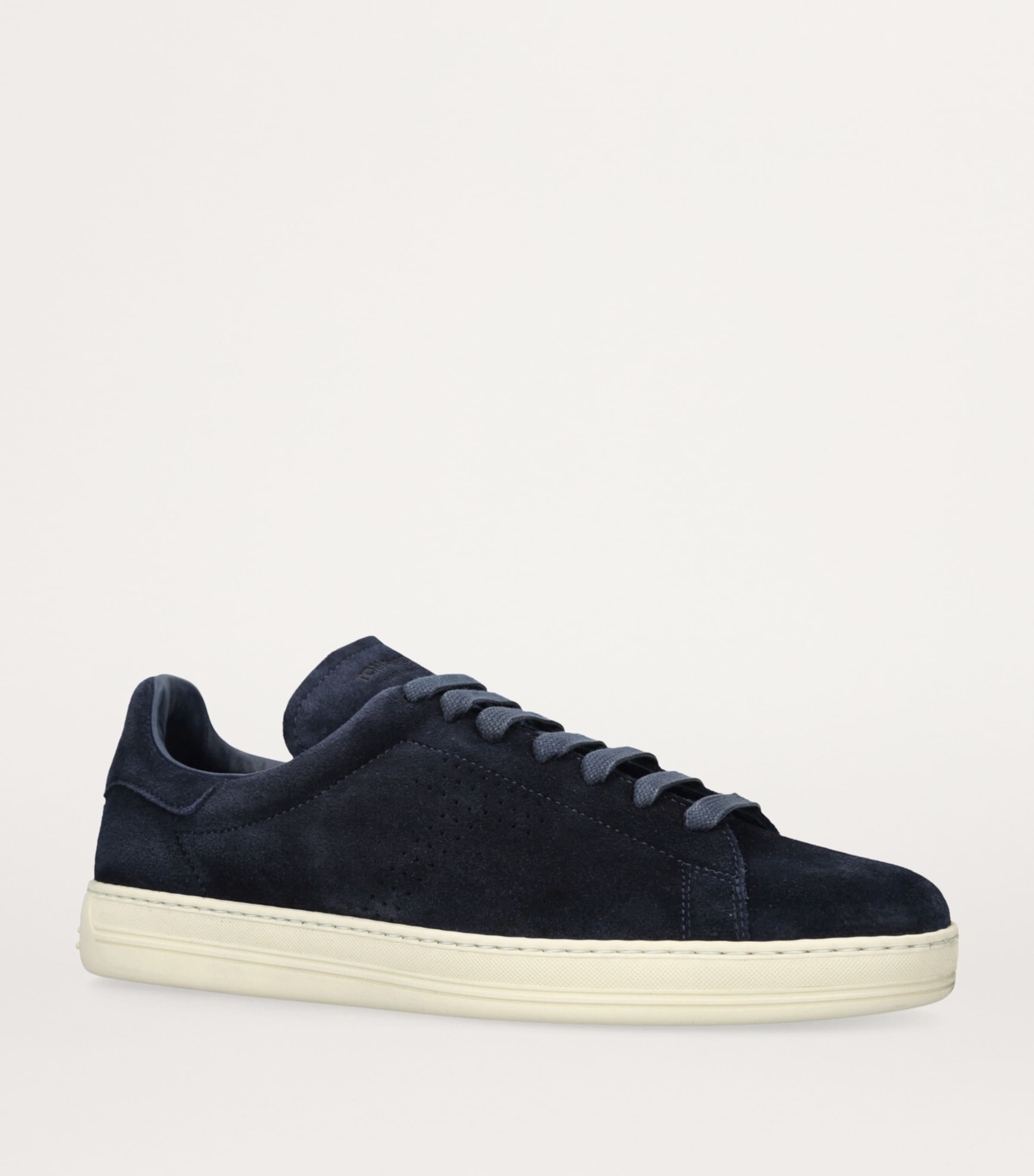 TOM FORD Suede Warwick Sneakers Navy Image 3