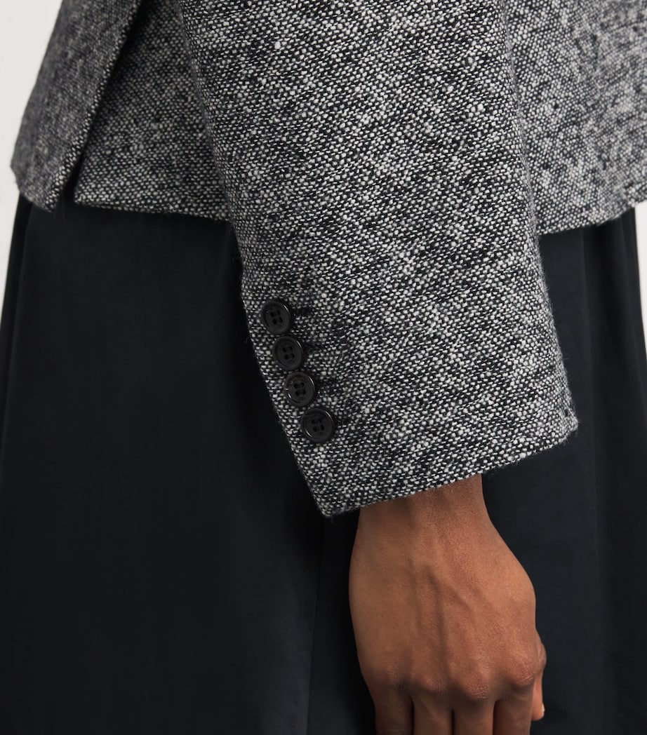 Wool-Silk Blazer WHITE BLACK Image 6