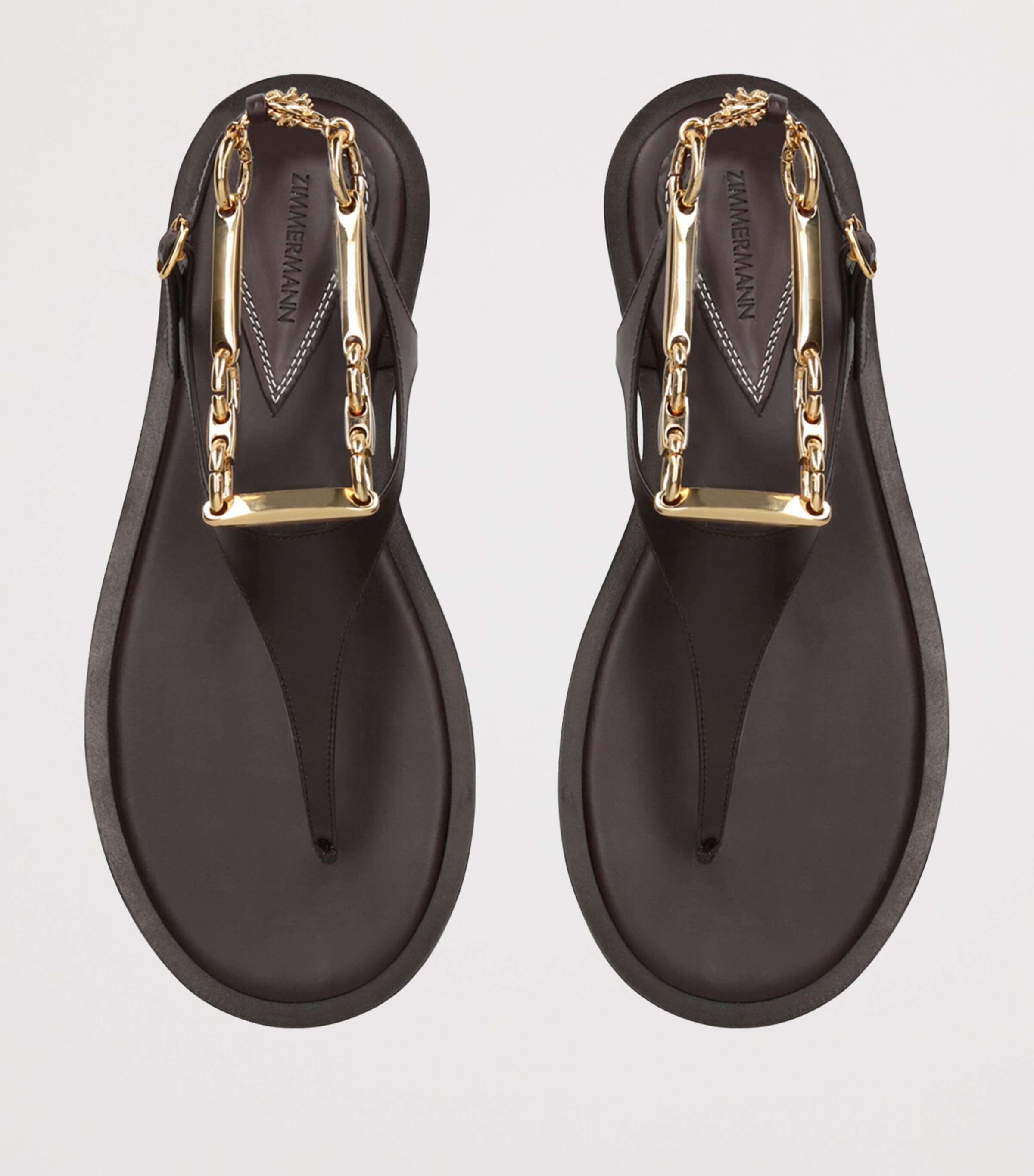 Zimmermann Leather Wild Sandals Dark Brown Image 6