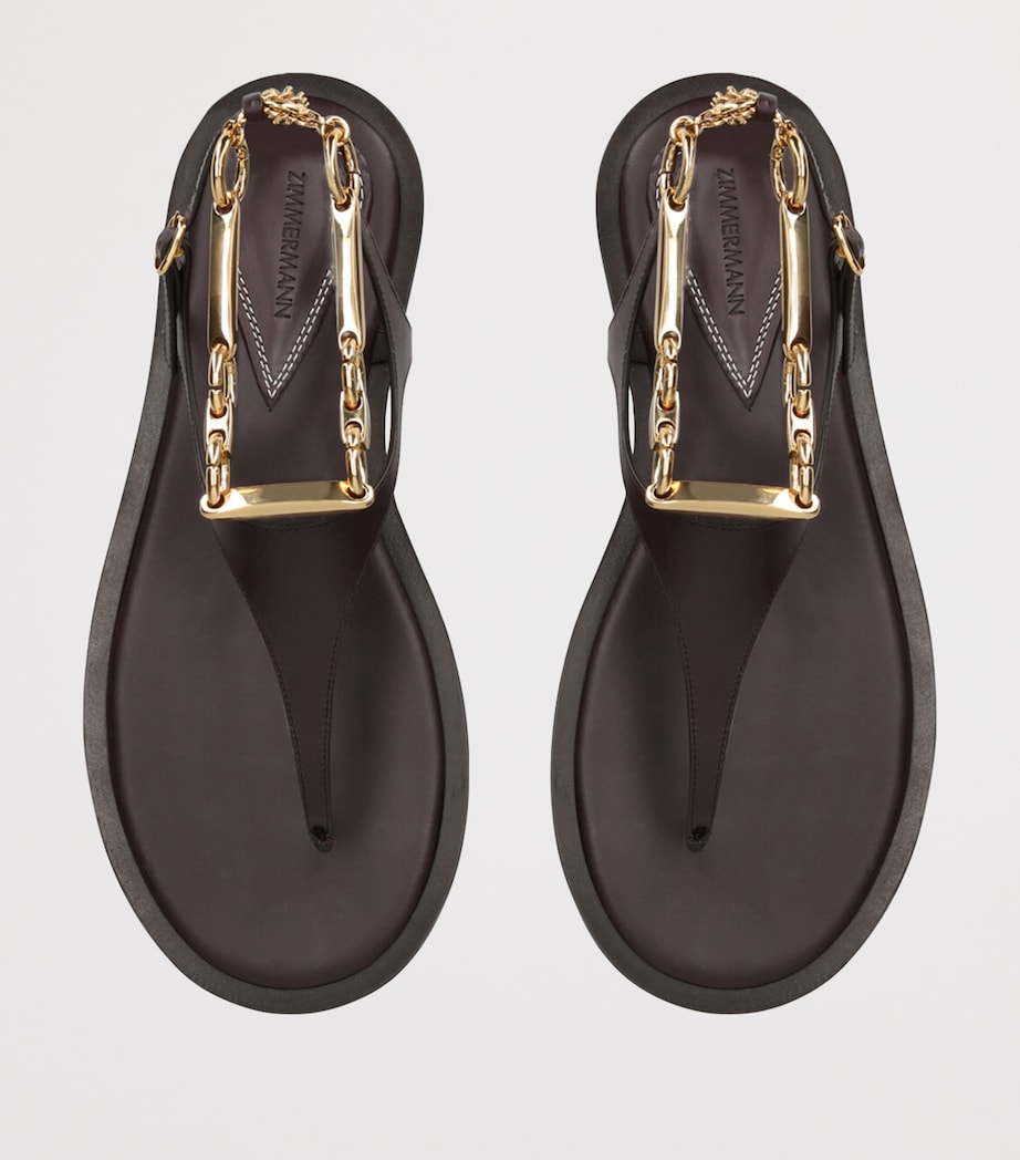 Zimmermann Leather Wild Sandals Dark Brown Image 6