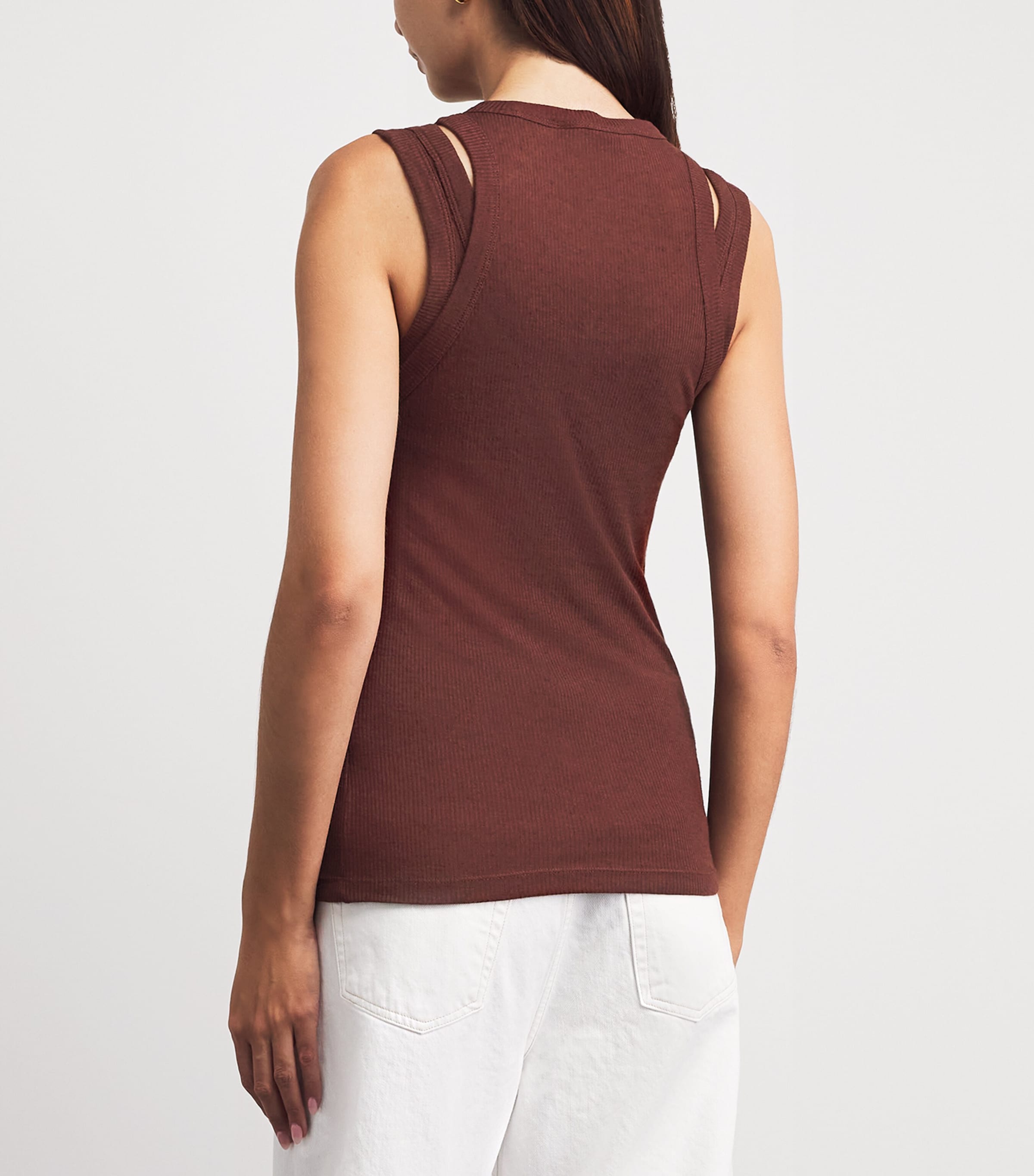 ME+EM Womens 2-In-1 Tank Top Cinnamon Brown Image 4