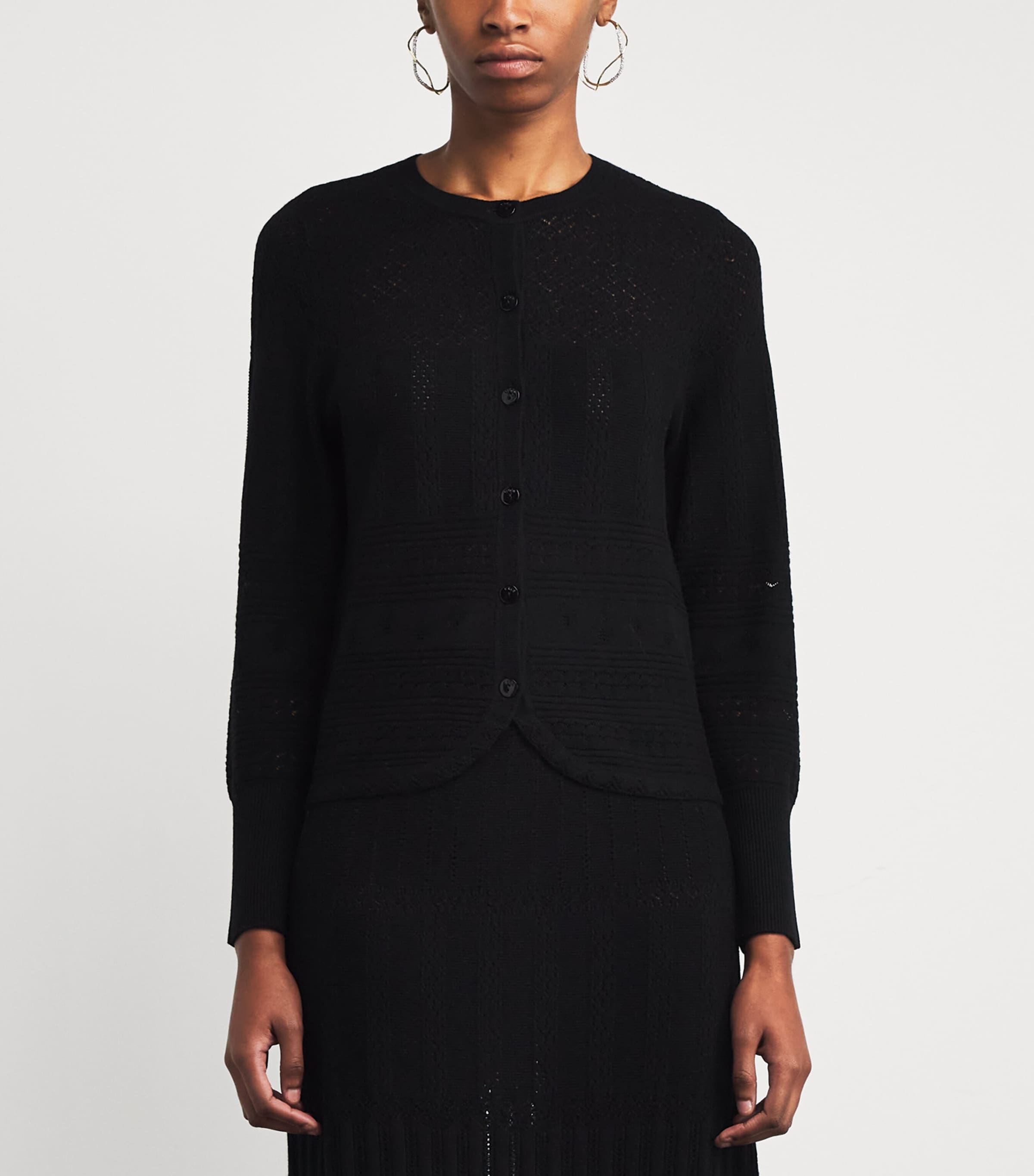 Wool-Cashmere Trio Cardigan 1001 NOIR Image 3