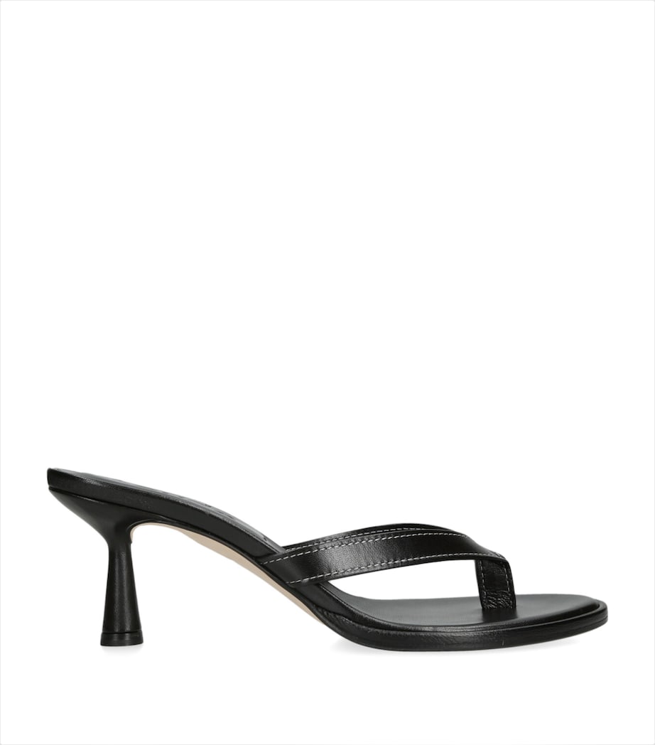 Leather Daphne Heeled Sandals 75 BLACK Image 1
