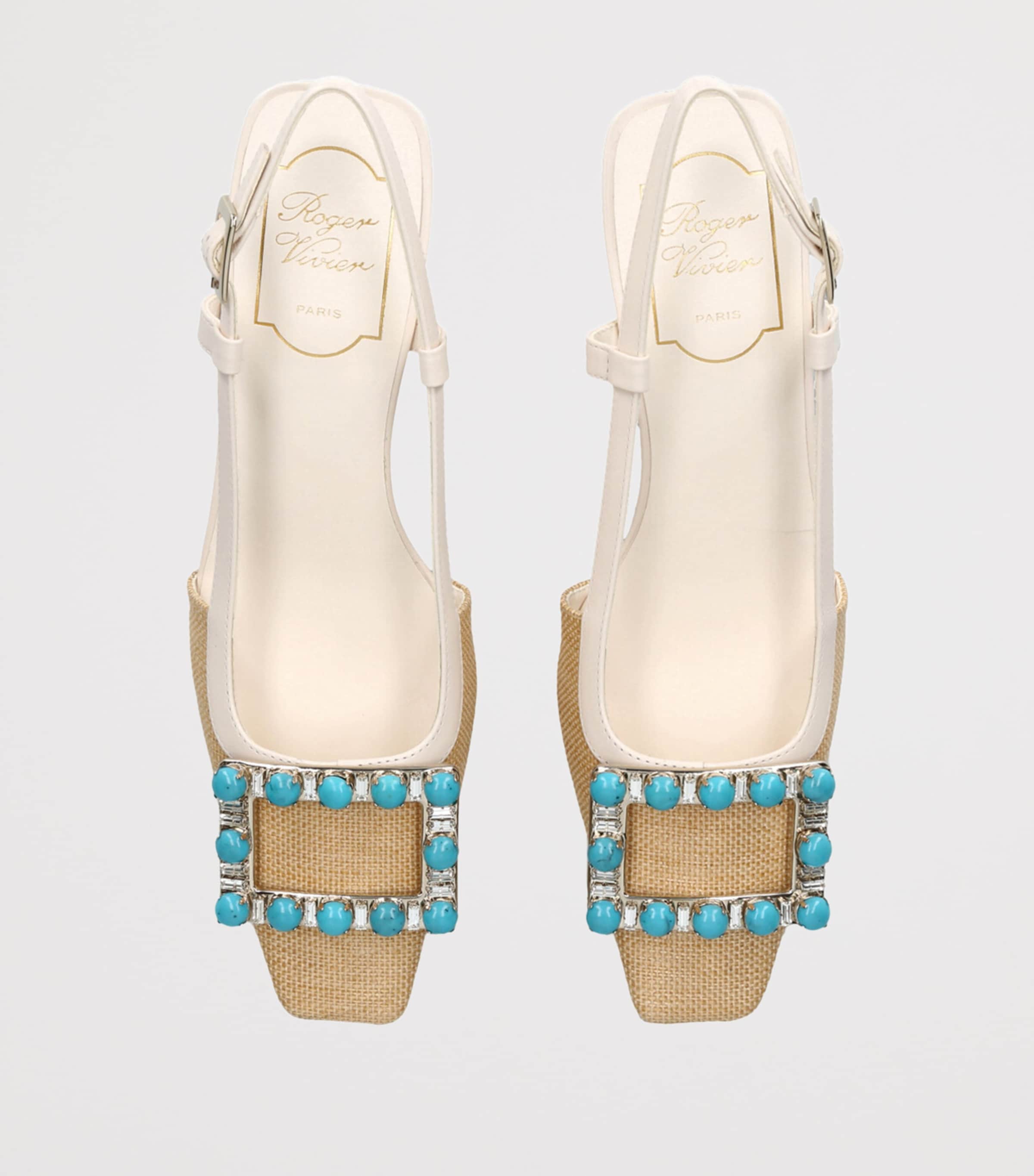 Roger Vivier Belle Vivier Slingback Pumps 45 Cream Comb Image 4