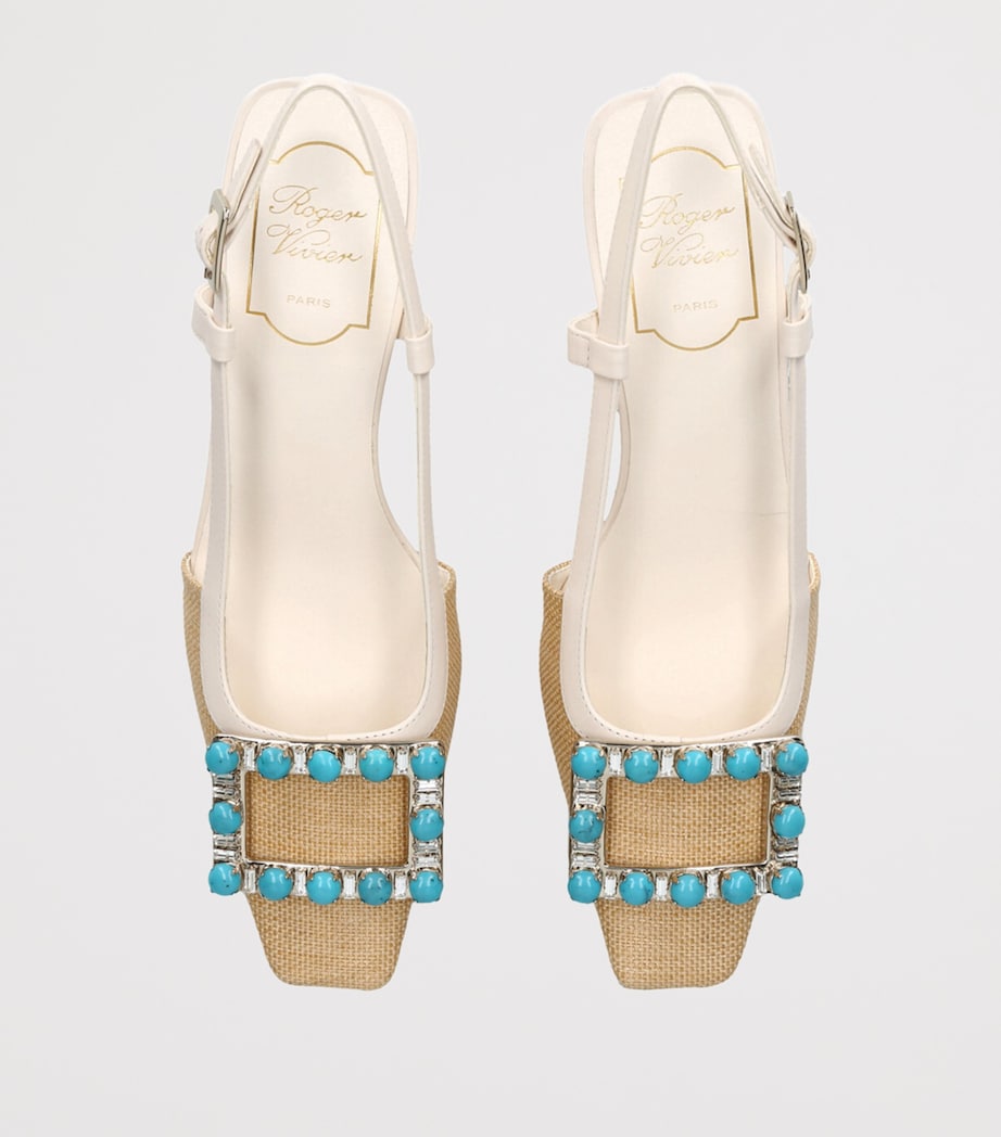 Roger Vivier Belle Vivier Slingback Pumps 45 Cream Comb Image 4