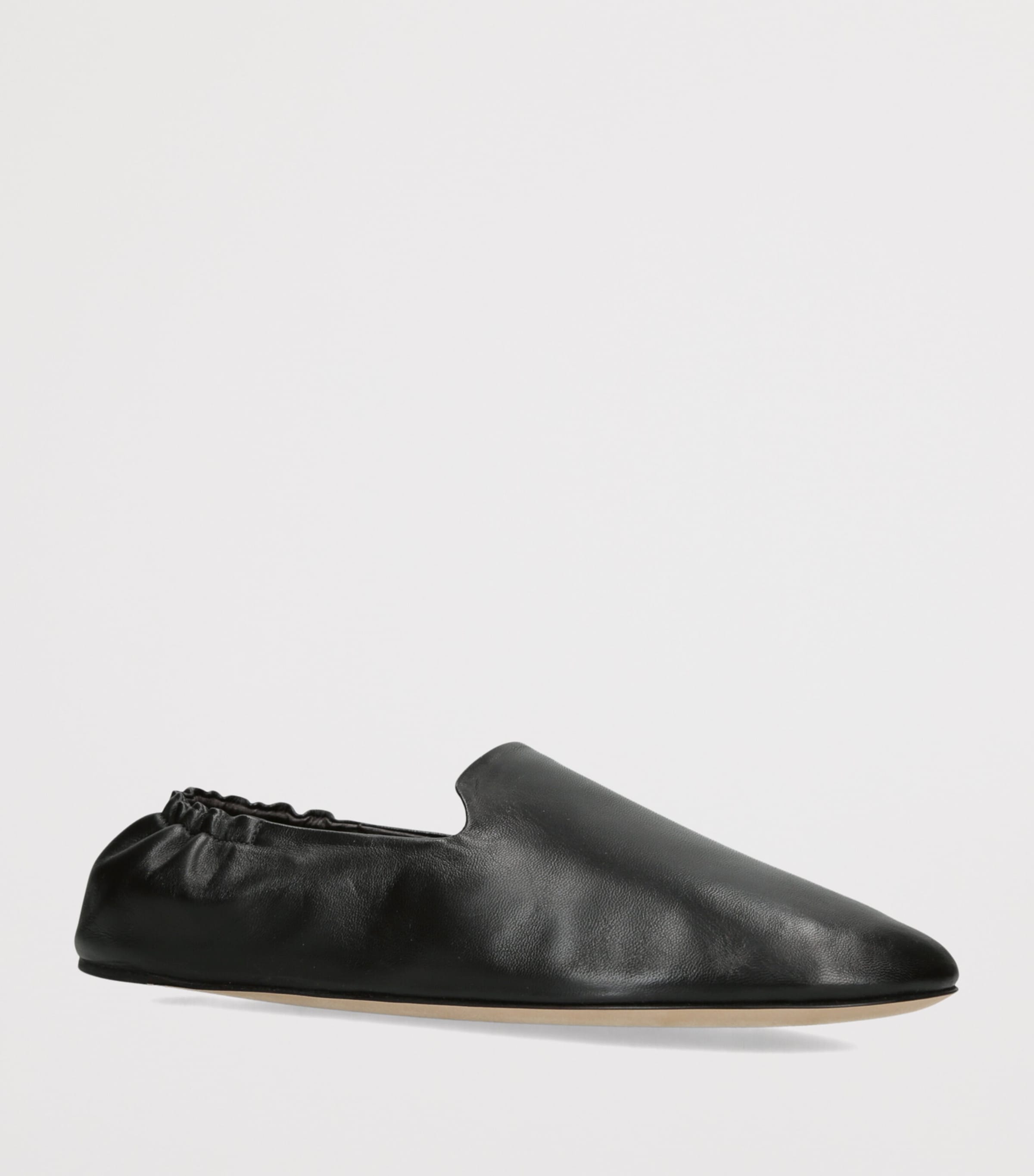 The Row Casa Leather Slippers Black Image 3