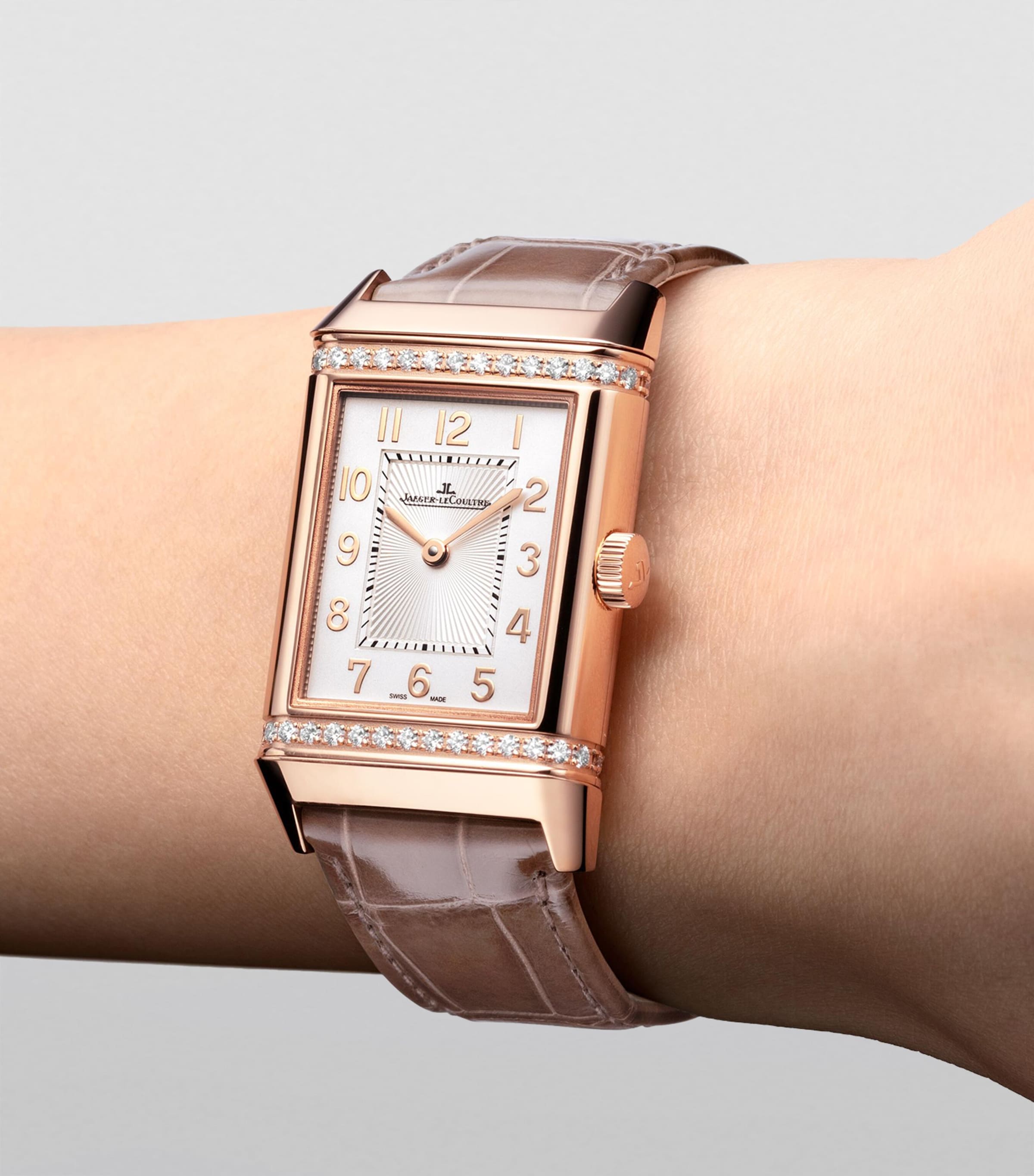 Pink Gold and Diamond Reverso Classic Duetto Watch 24.4mm PINK GOLD Image 2