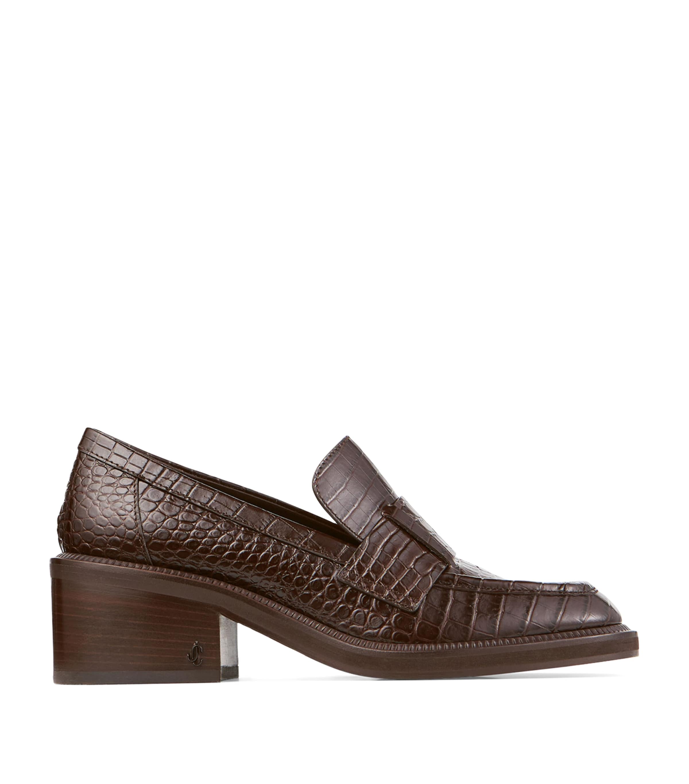 Jimmy Choo Tylor 60 Leather Heeled Loafers In Brown