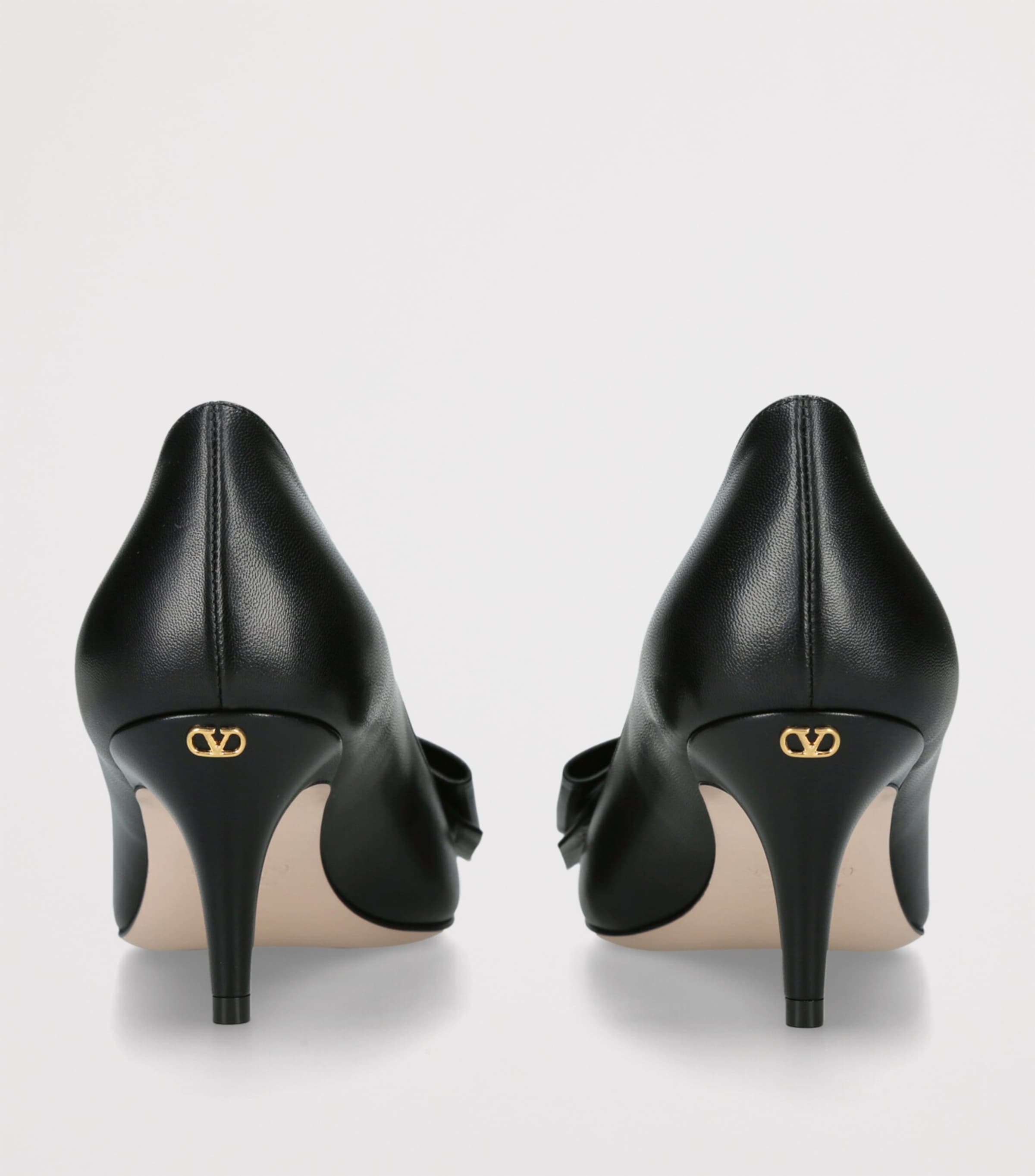 Valentino Garavani Leather Bowow Pumps 65 Black Image 2