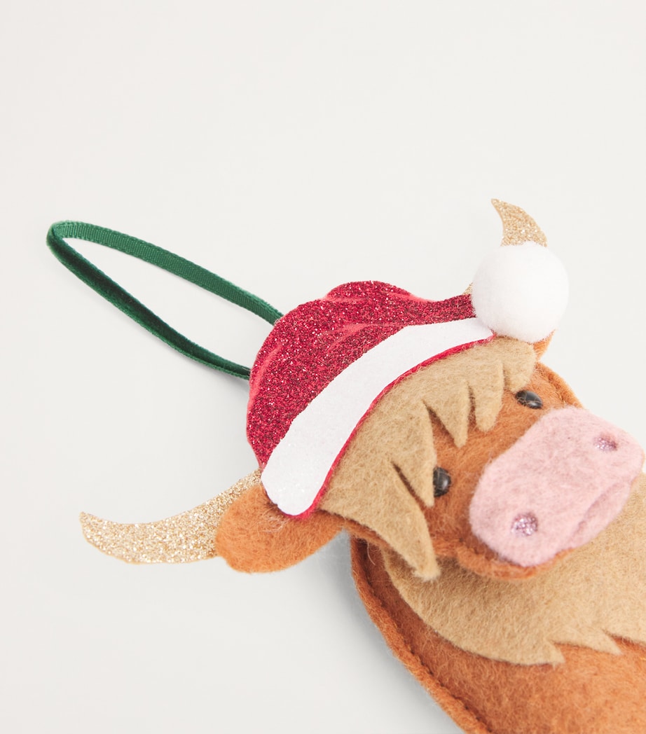 SKETCH.STITCH.LOVE Highland Cow Tree Decoration Brown/red Image 3