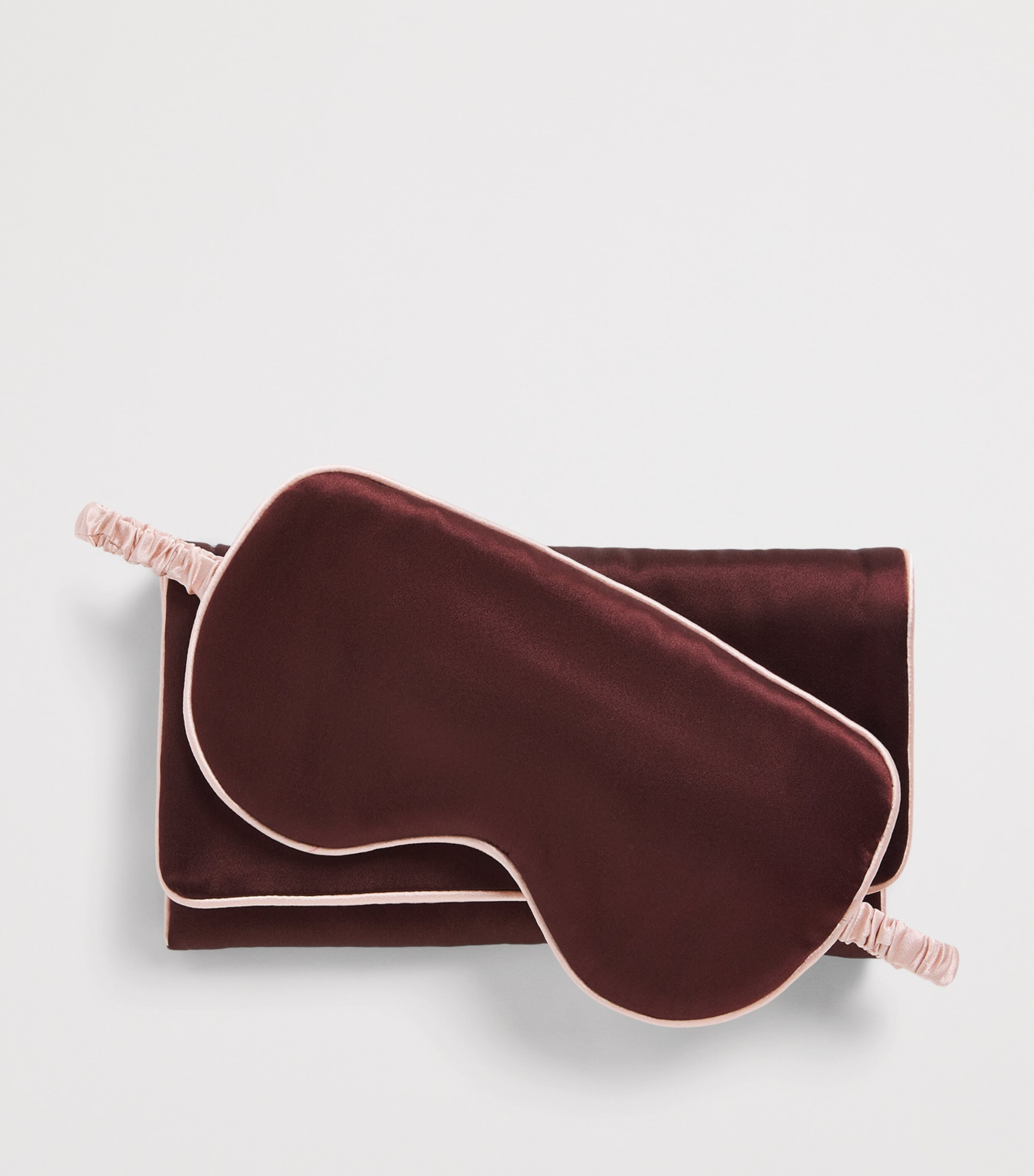 Olivia von Halle Womens Silk Audrey Eye Mask Bordeaux Image 4