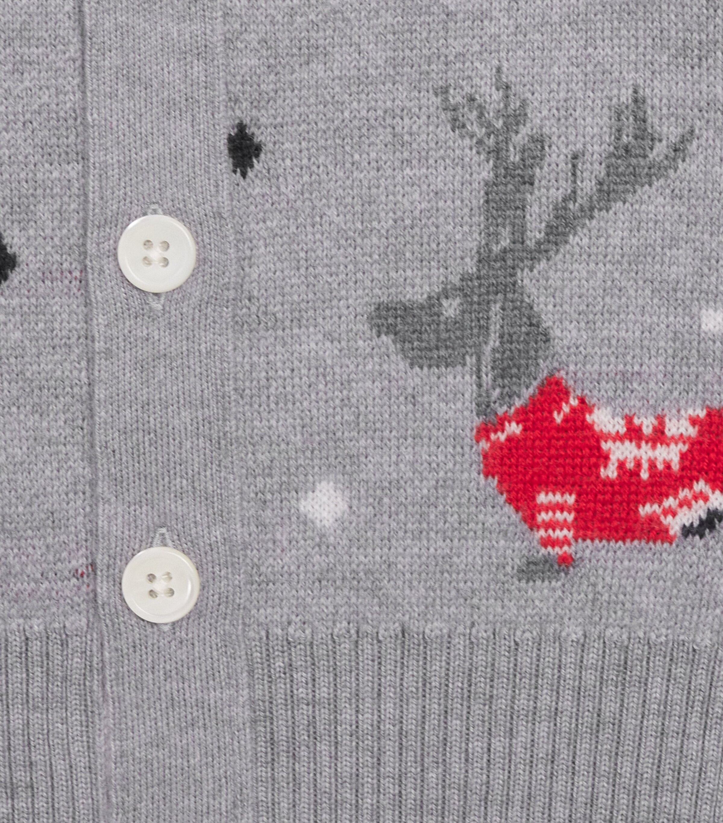 Thom Browne Kids Cotton Reindeer Hector Cardigan (2-12 Years) Lt Grey Image 3