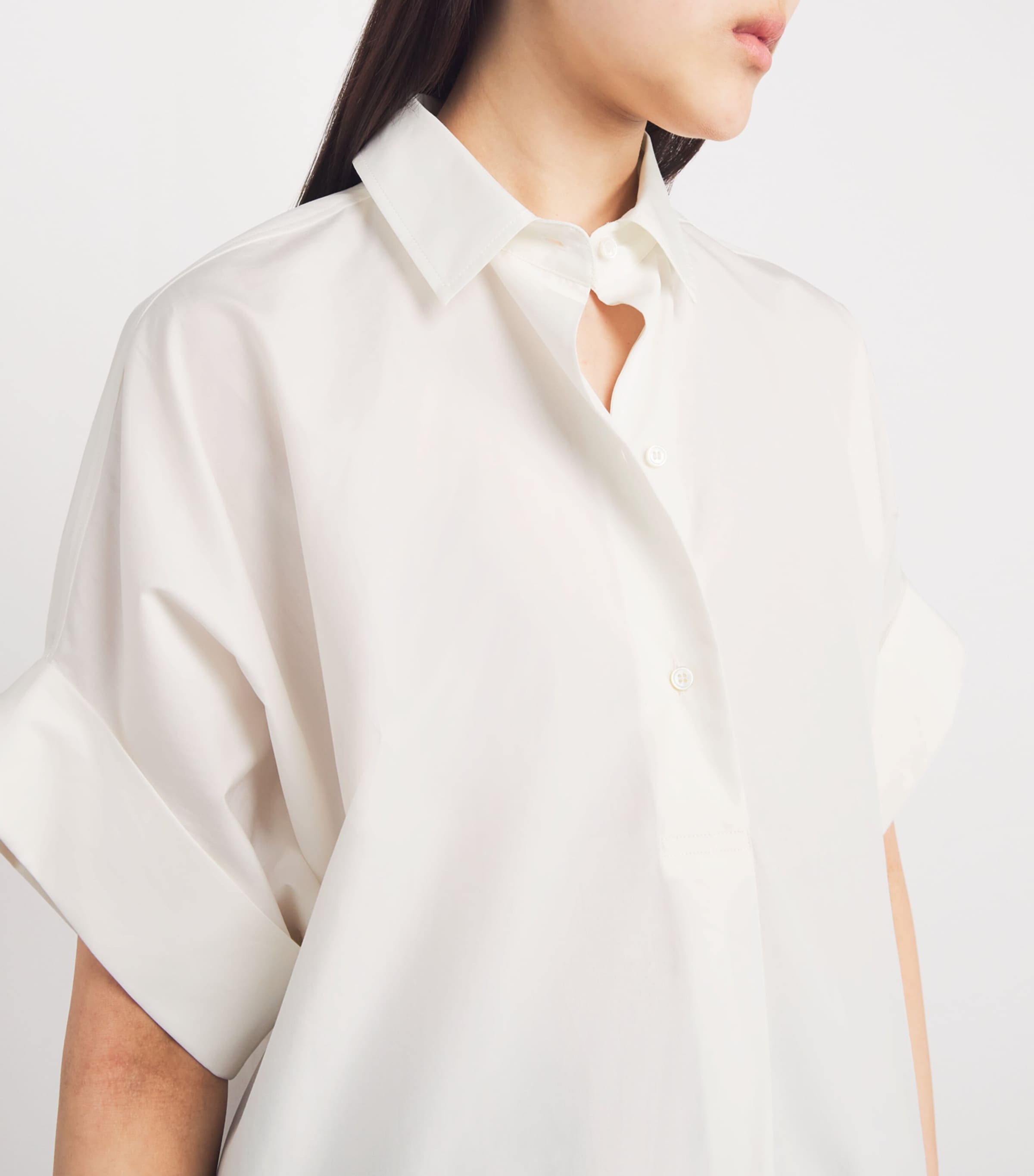 Cotton Poplin Top WHITE Image 6