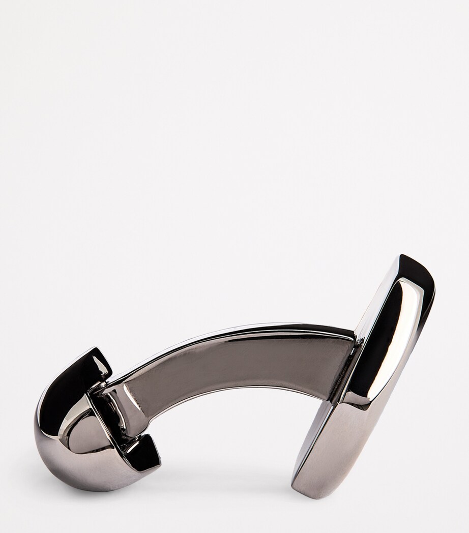 Babette Wasserman Black Rhodium-Plated Hexagon Cufflinks Black Image 4