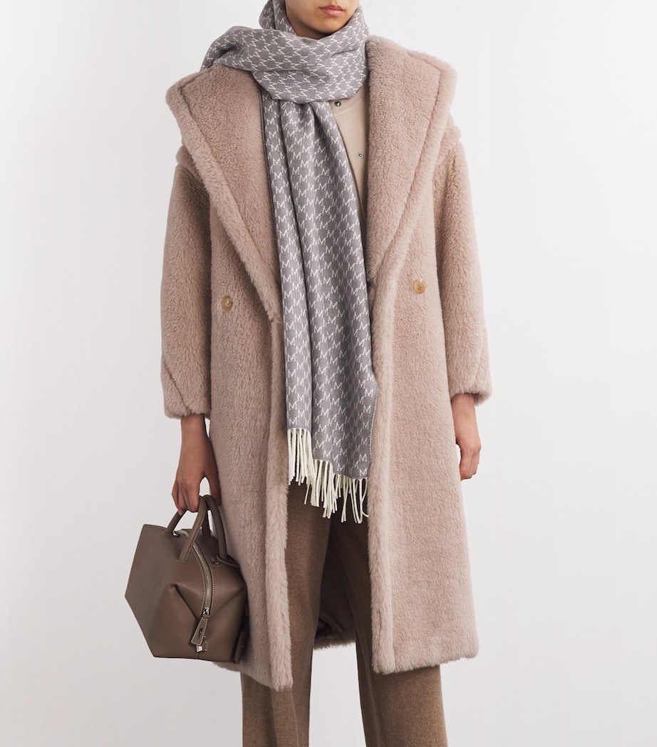 Wool Monogram Scarf WHITE Image 4