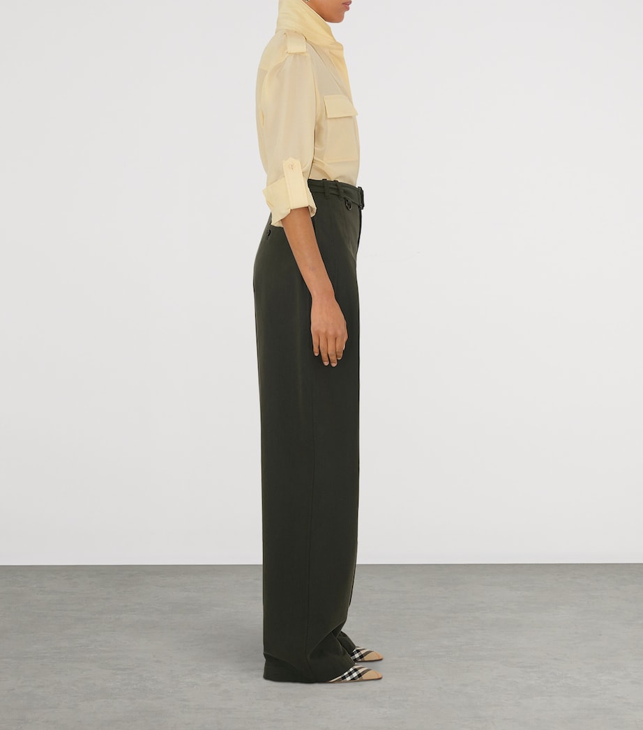 Gabardine Belted Trousers SHALE Image 5
