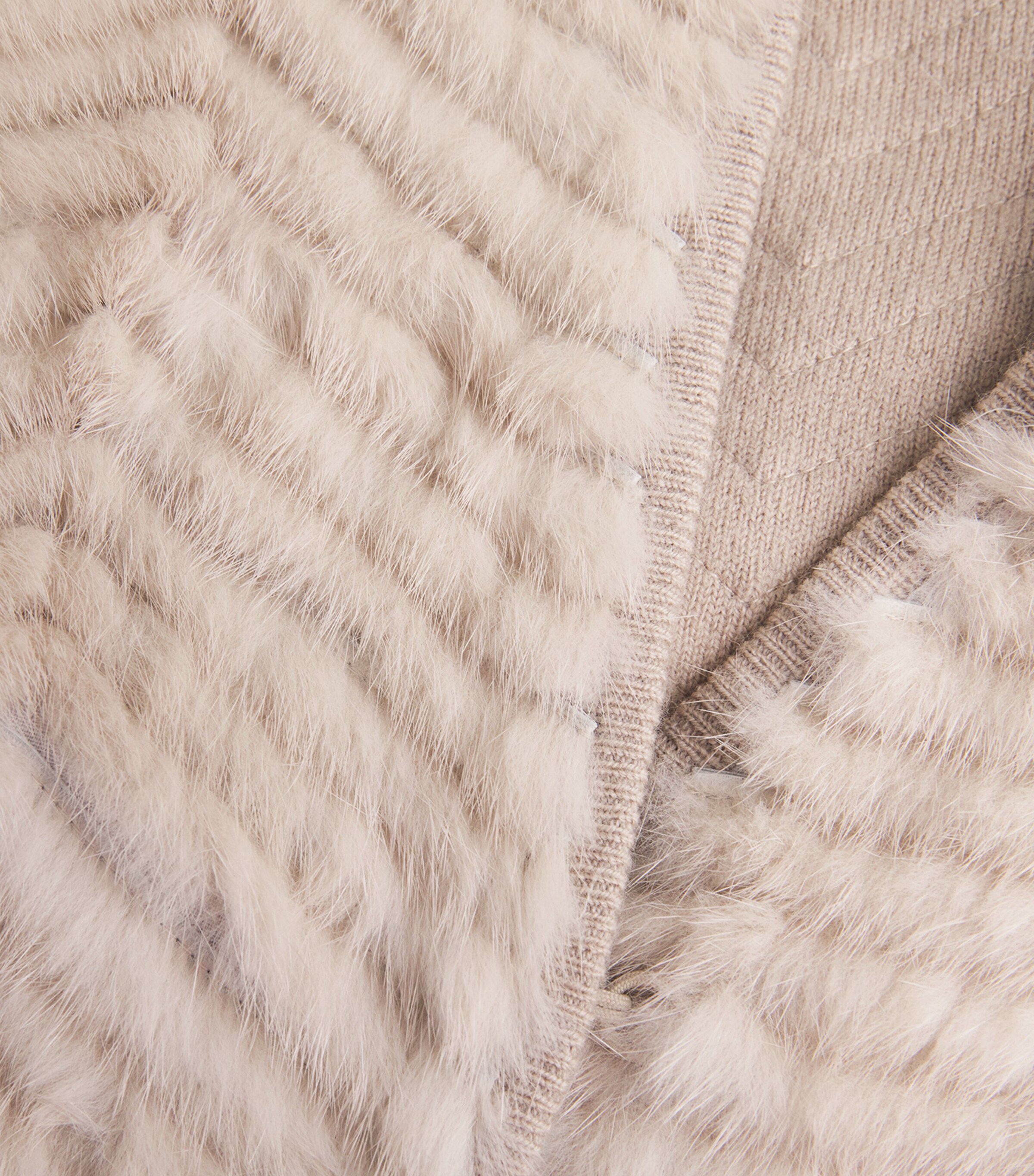 Yves Salomon Womens Wool-Fur Longline Coat Image 5