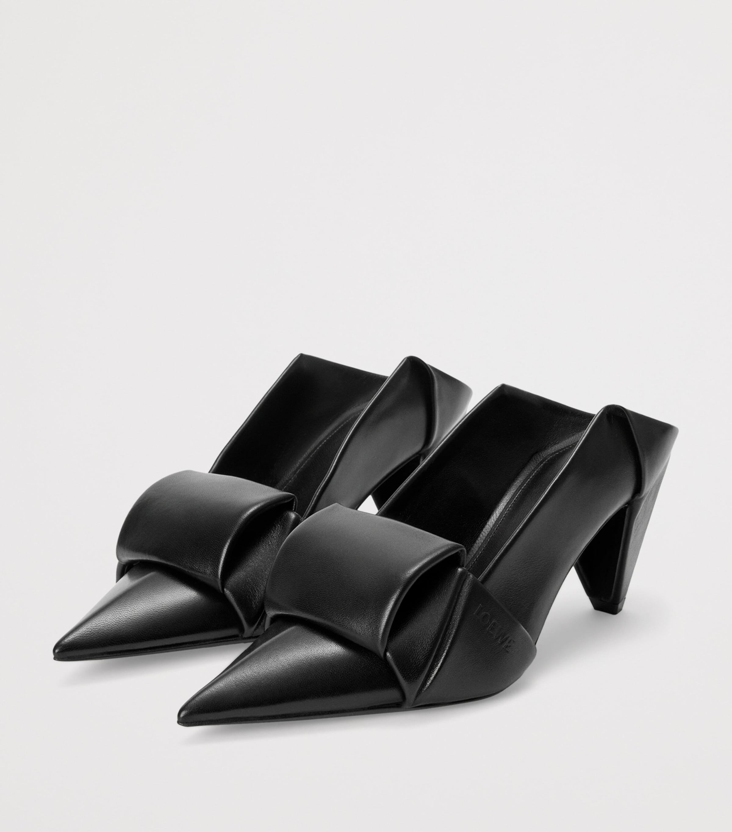 LOEWE Leather Origami Flap Back Pumps 70 Black Image 3