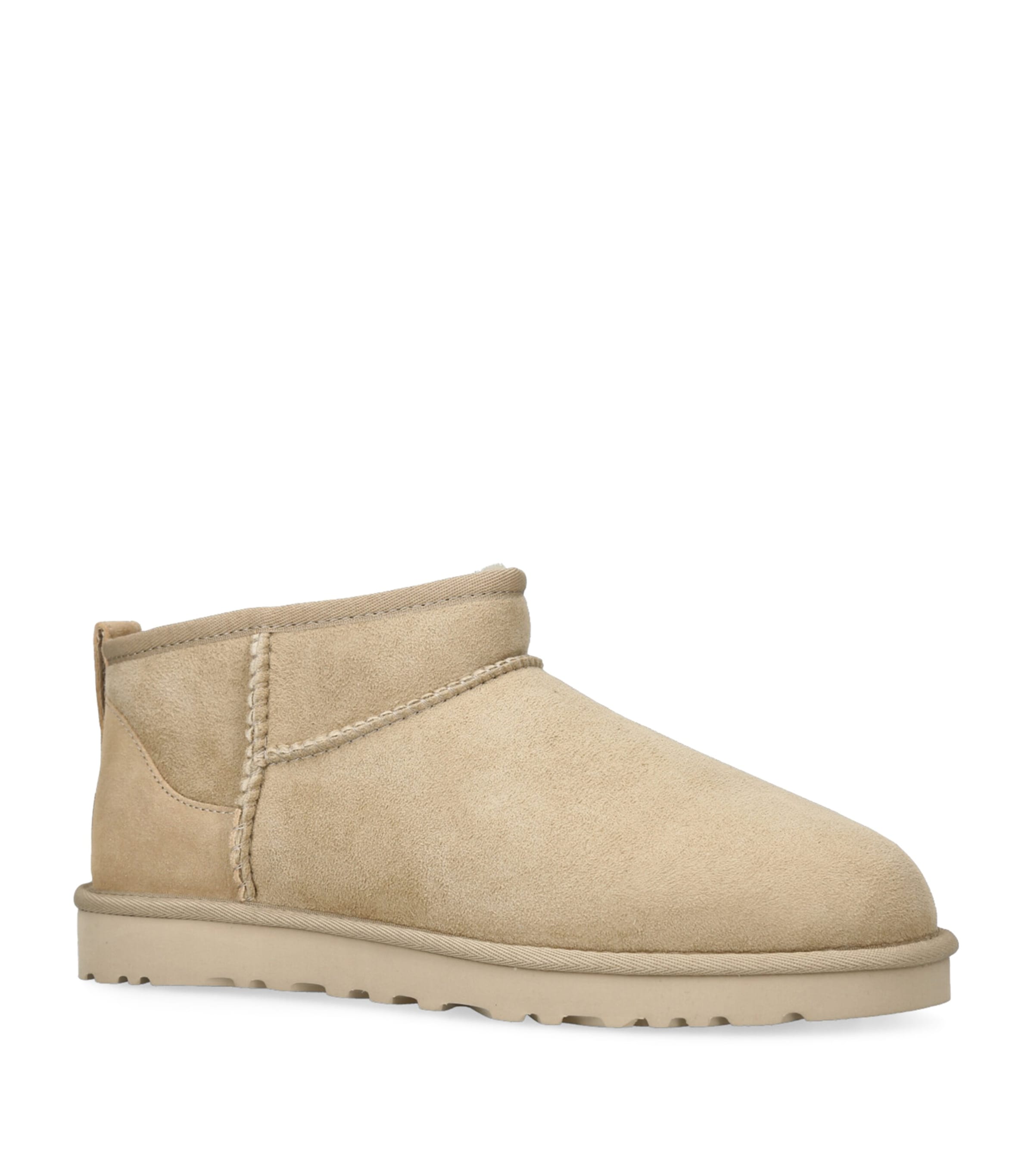 UGG Suede Classic Ultra Mini Boots Beige Image 3