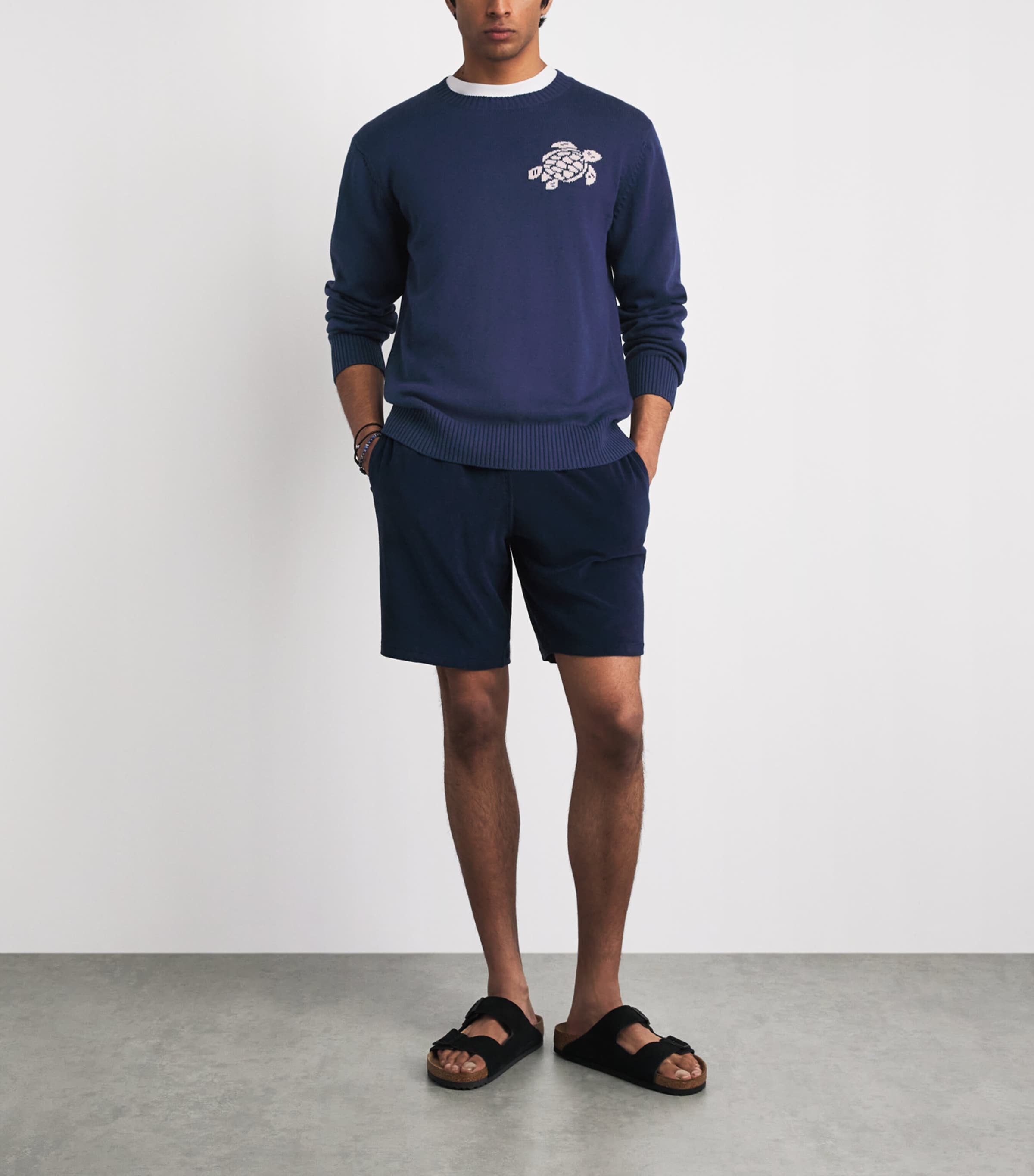 Vilebrequin Mens Cotton-Cashmere Turtle Rayol Sweater Encre Image 2