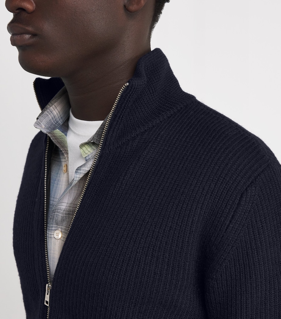 Wool Rib-Knit Hagan Jacket DARK NAVY Image 6