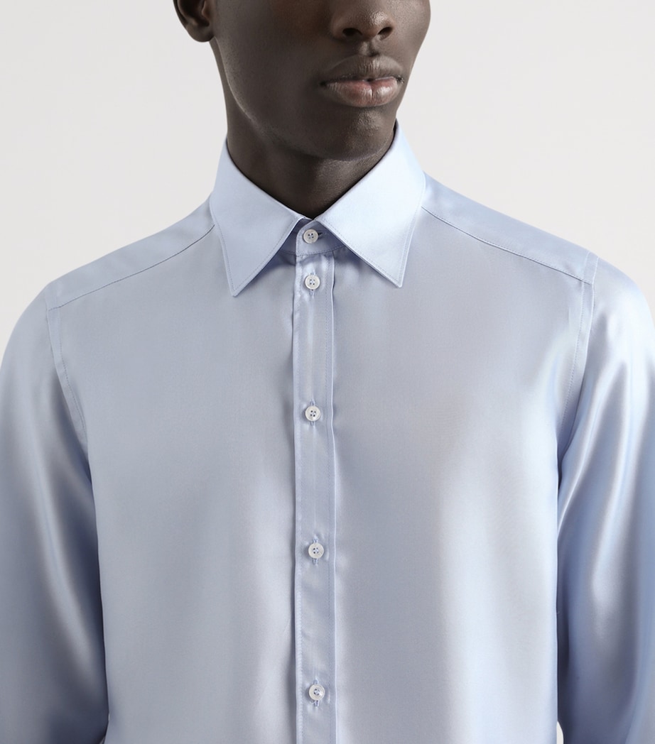 Silk Dress Shirt B1581-SKY BLUE Image 3