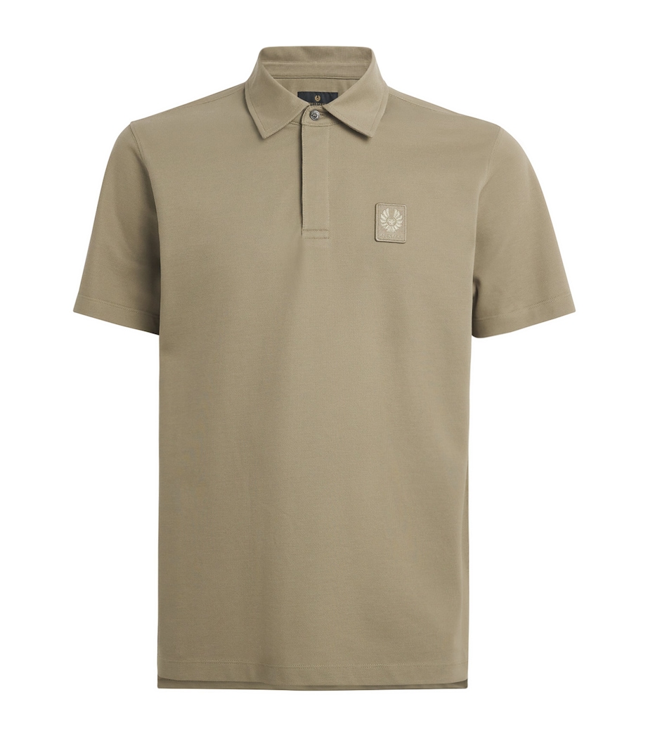 Belstaff Mens Supima Cotton Piqué Curator Polo Shirt Fatigue Greenftggn Image 1