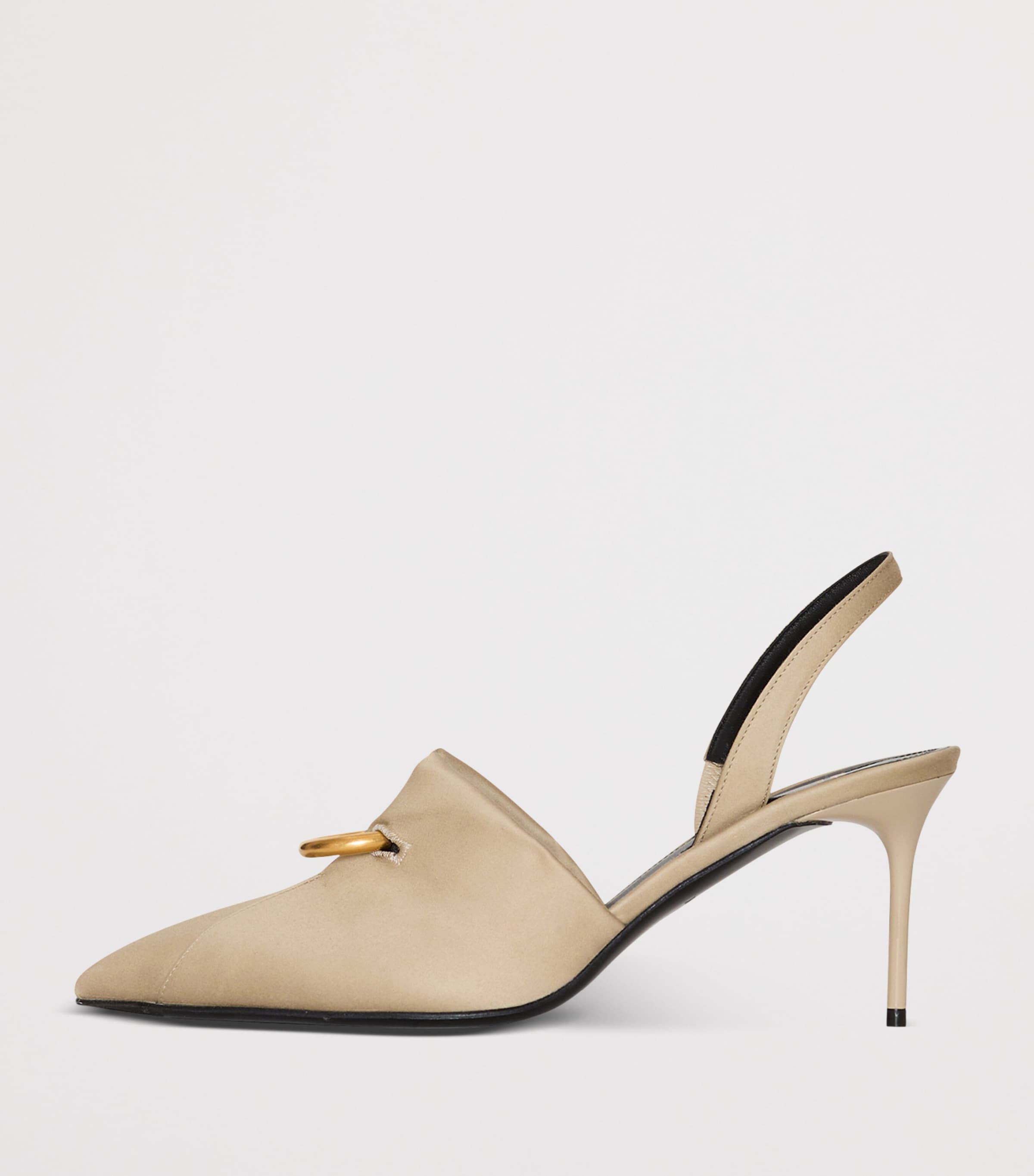 Pierced Slingback Heeled Mules 75 0AN SABLE Image 6