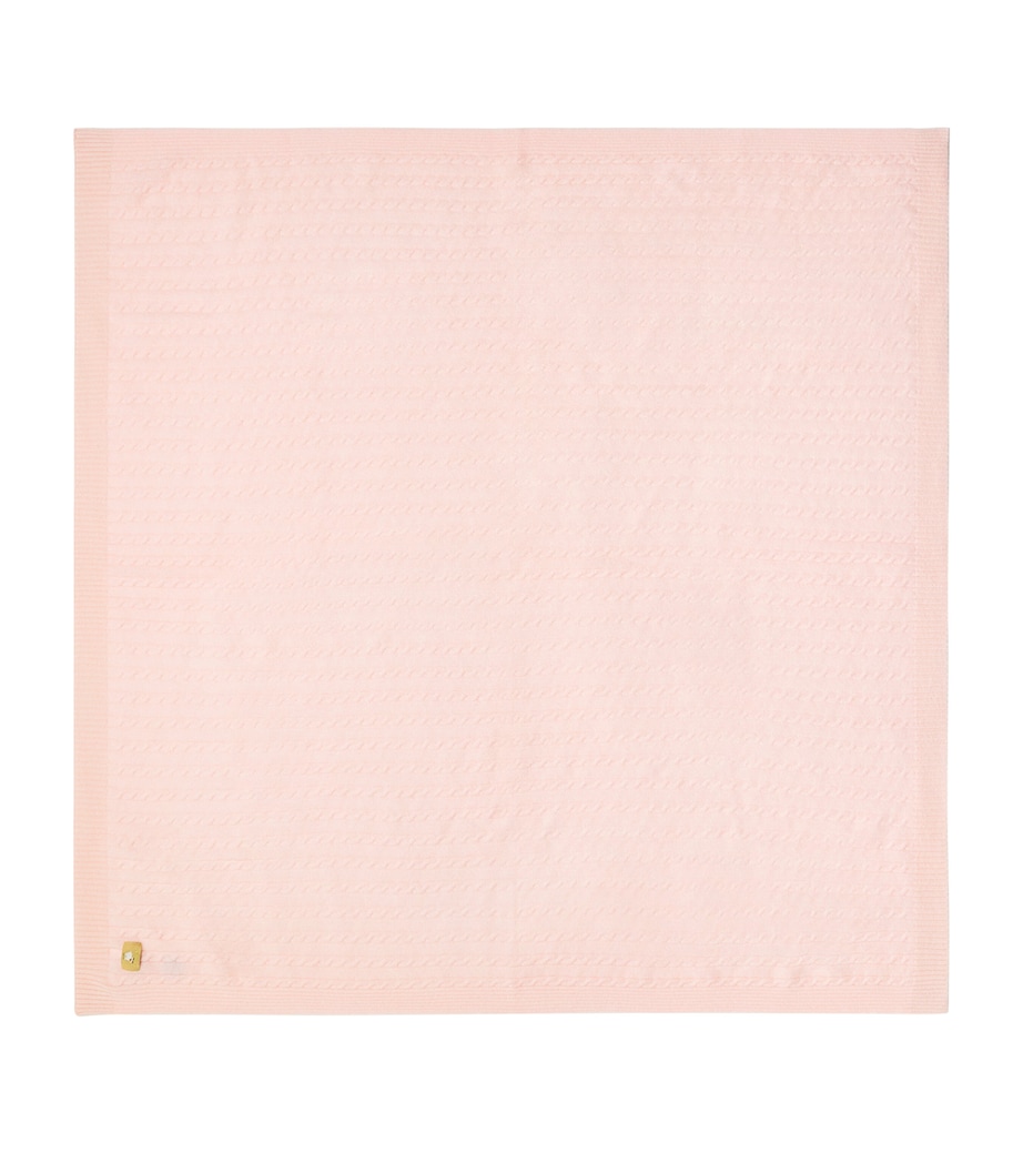 Purebaby Cashmere Cable-Knit Blanket Pnpmel Pale Pnk Mlng Image 1