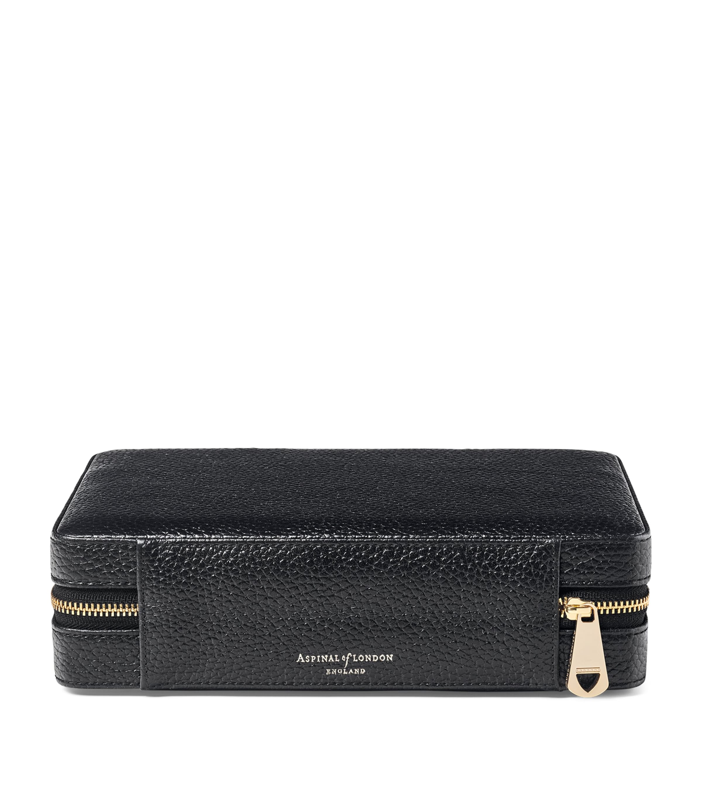 Large Leather Travel Jewellery Box BLACK Image 3