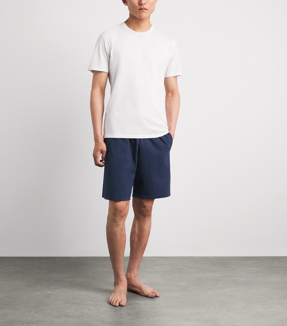 Hanro Mens Cotton Night & Day Shorts Deep Navy Image 2