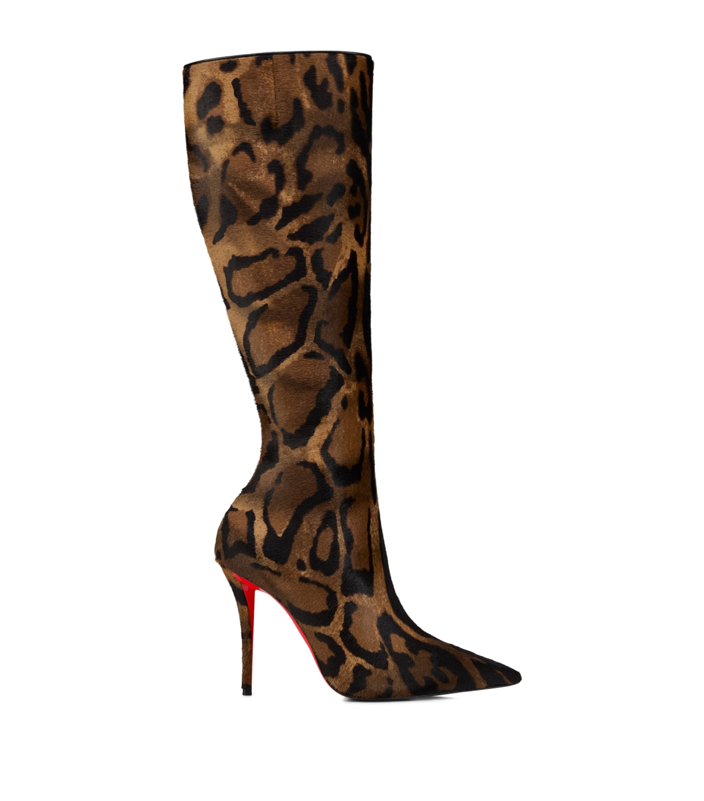 Christian Louboutin Miss Z Leather Pony Hair Knee-high Boots 100 In Brown