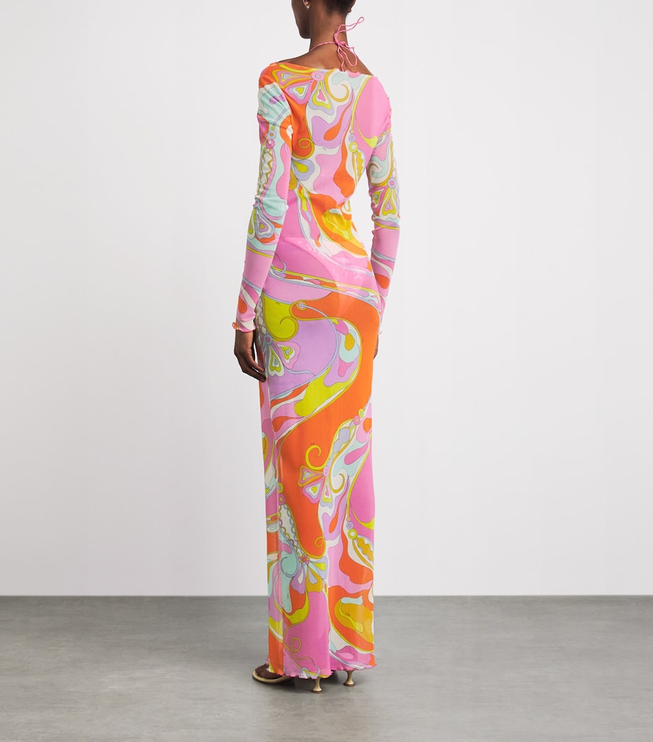 PUCCI Womens Mesh Orchidee Maxi Dress Image 4