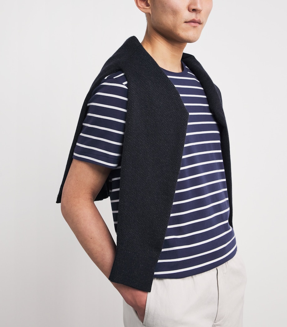 Cotton Stripe Polo Pony Slim T-Shirt REFINED NAVY/WHITE Image 6