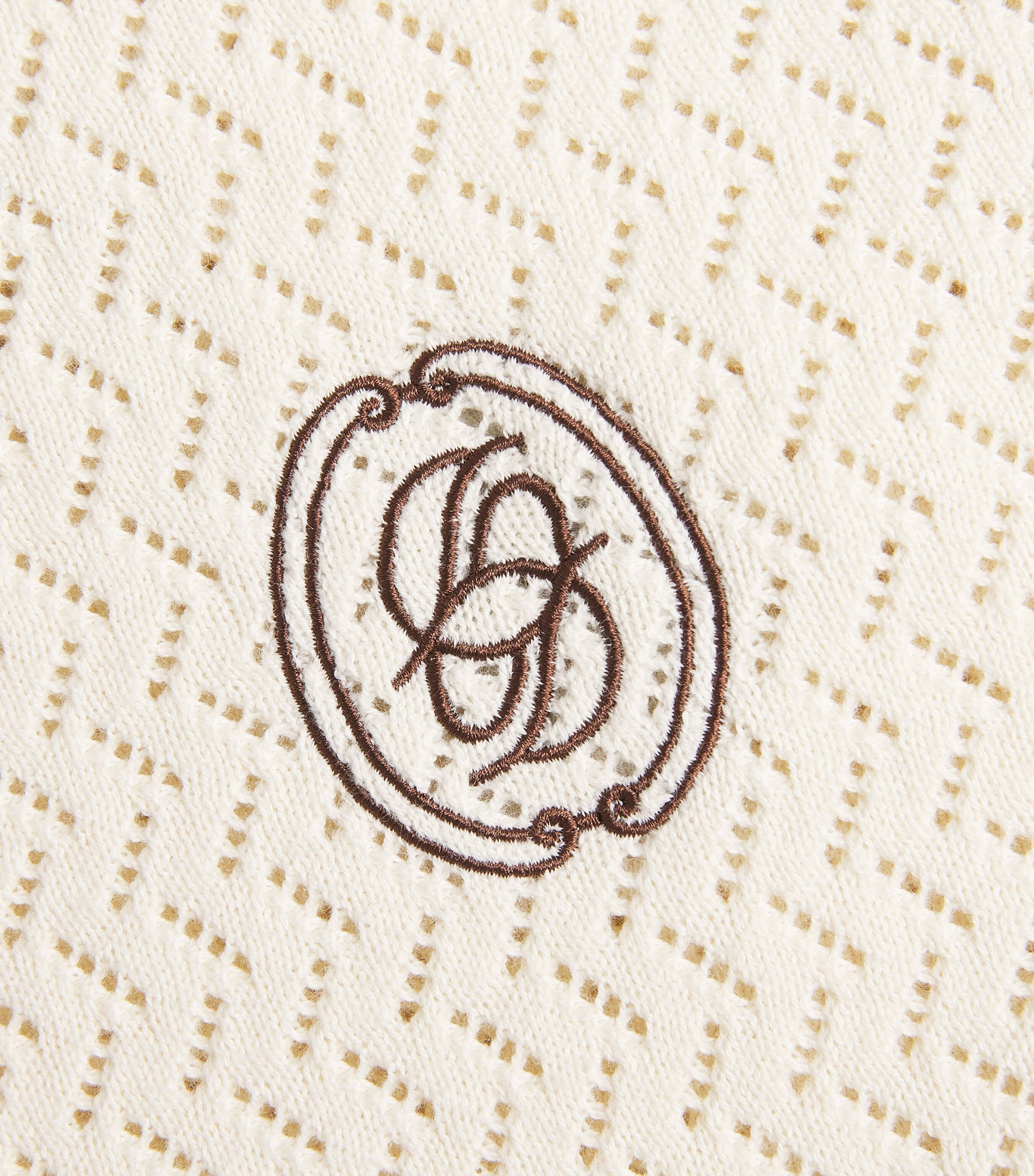 Drôle De Monsieur Mens Crochet Emblem Polo Shirt Off White Image 6