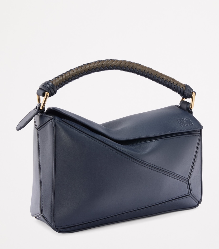 Small Leather Puzzle Top-Handle Bag DARK INK/DARK KHAKI Image 2