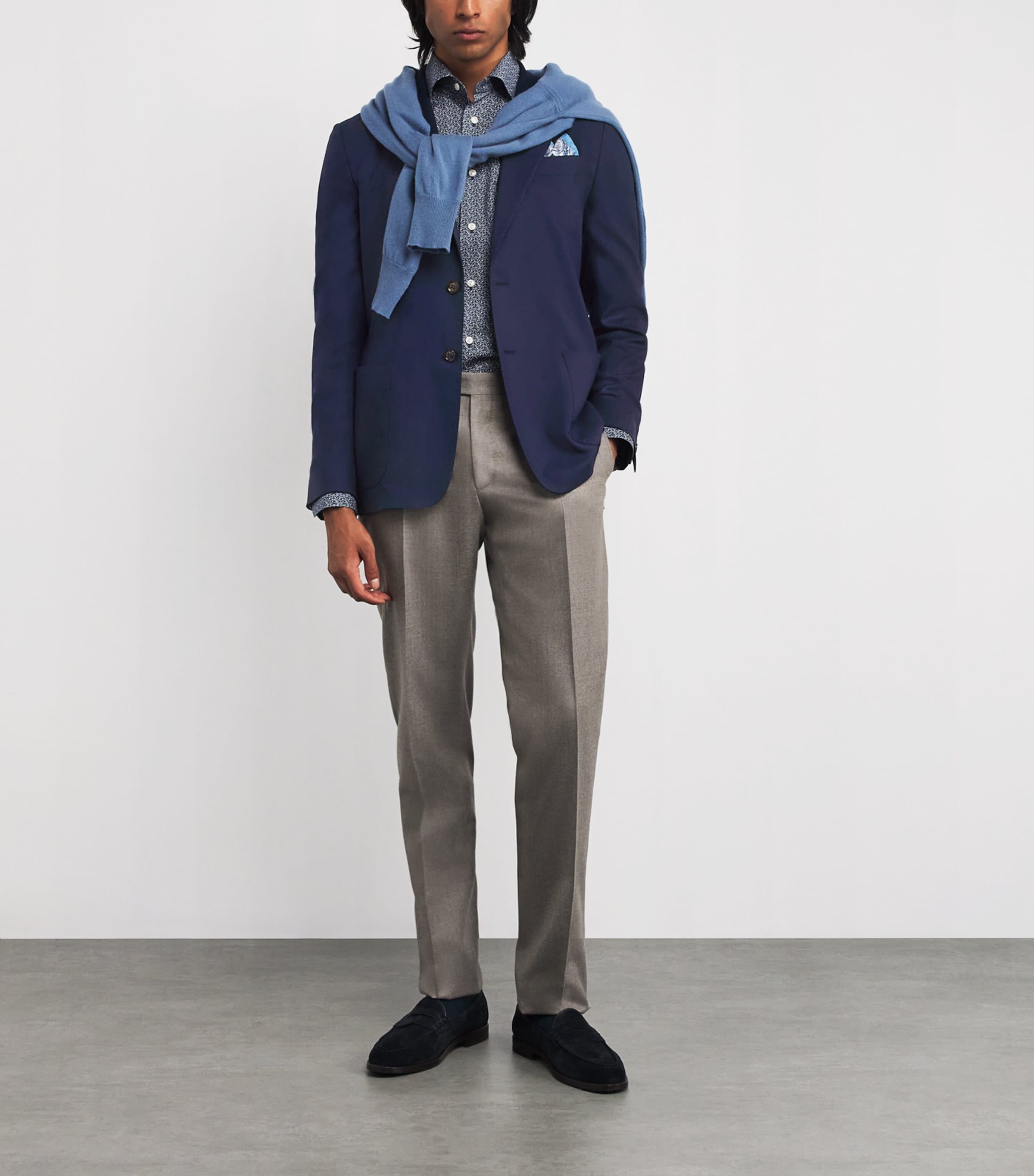 Worsted Cashmere Blazer 46237 DARK BLUE Image 2