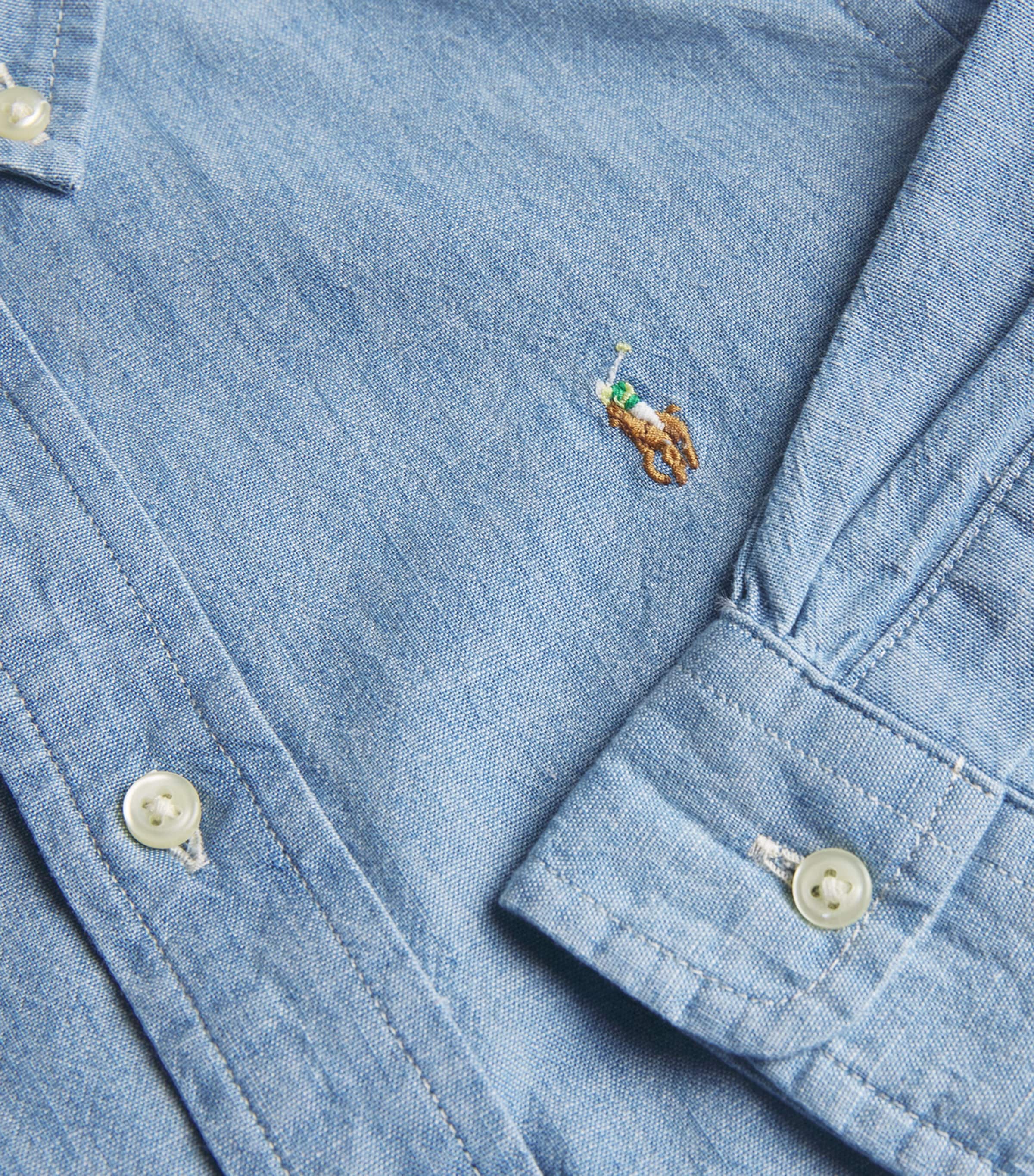 Denim Polo Pony Shirt (2-7 Years) LT BLUE Image 3