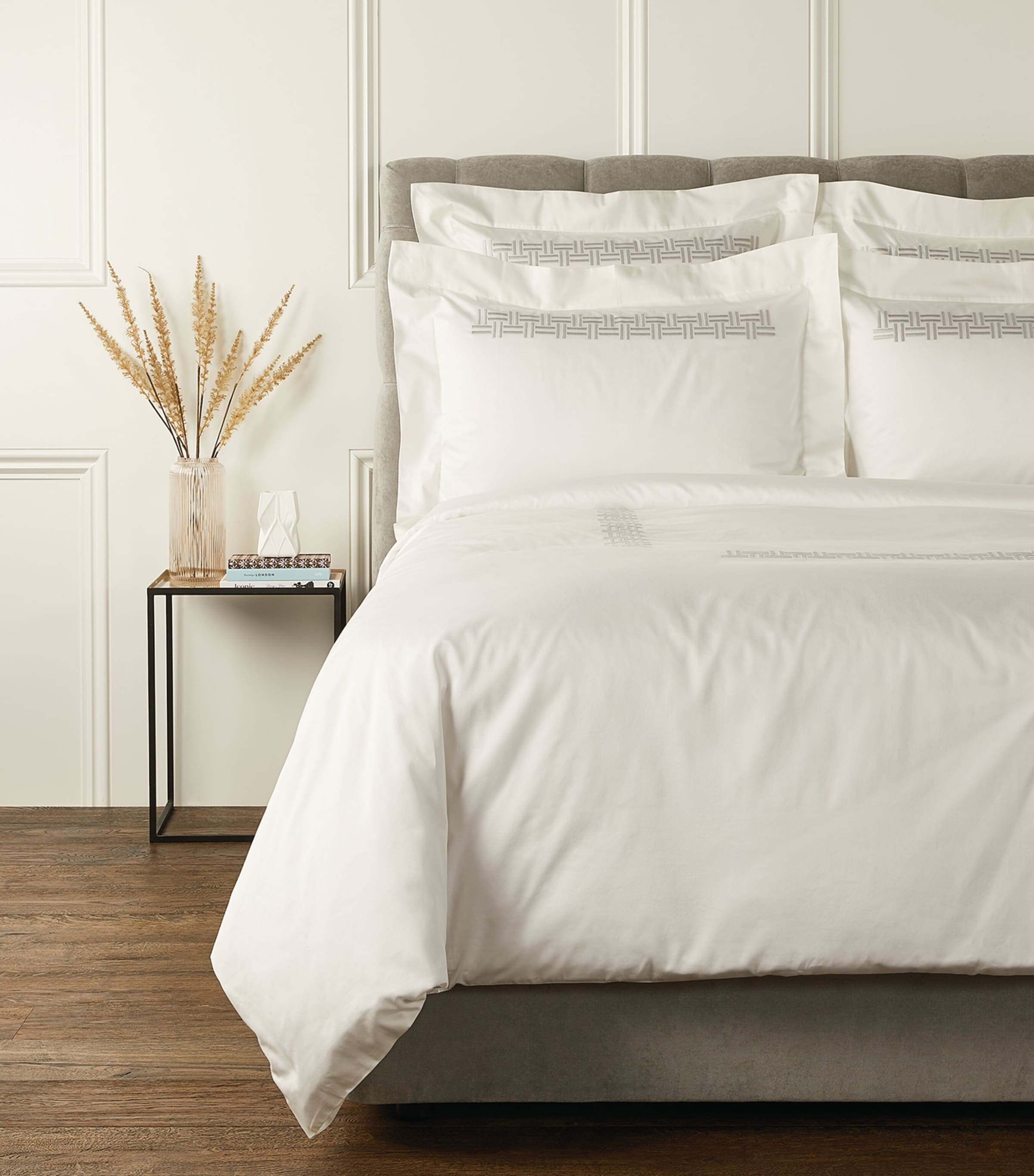 Frette Basketweave Oxford Pillowcase In Grey