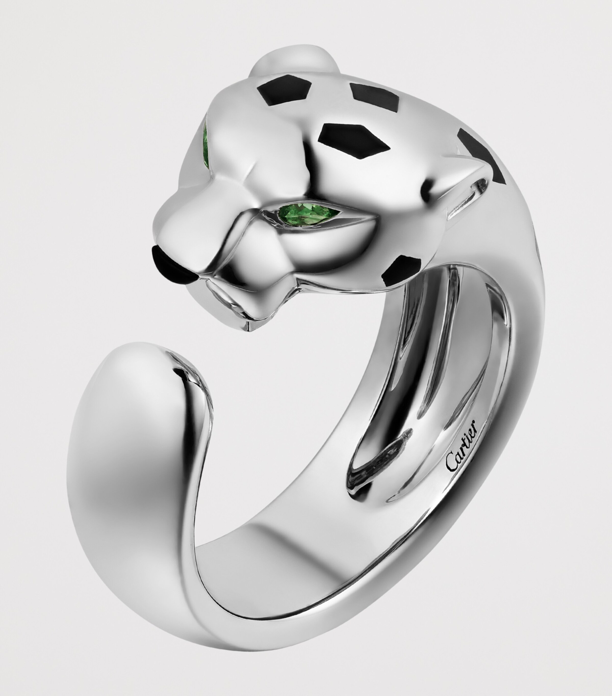 Medium White Gold, Tsavorite Garnet and Onyx Panthère de Cartier Ring WHITE GOLD Image 2