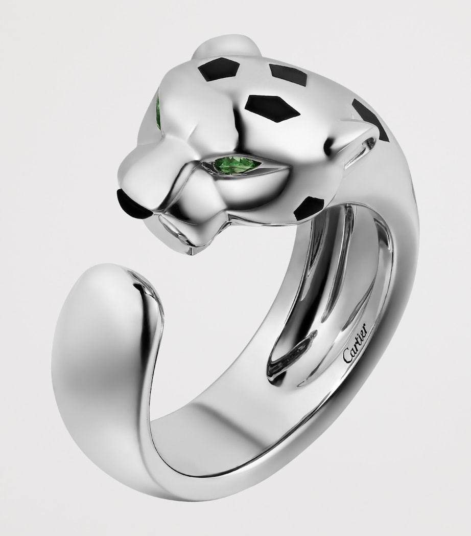 Medium White Gold, Tsavorite Garnet and Onyx Panthère de Cartier Ring WHITE GOLD Image 2