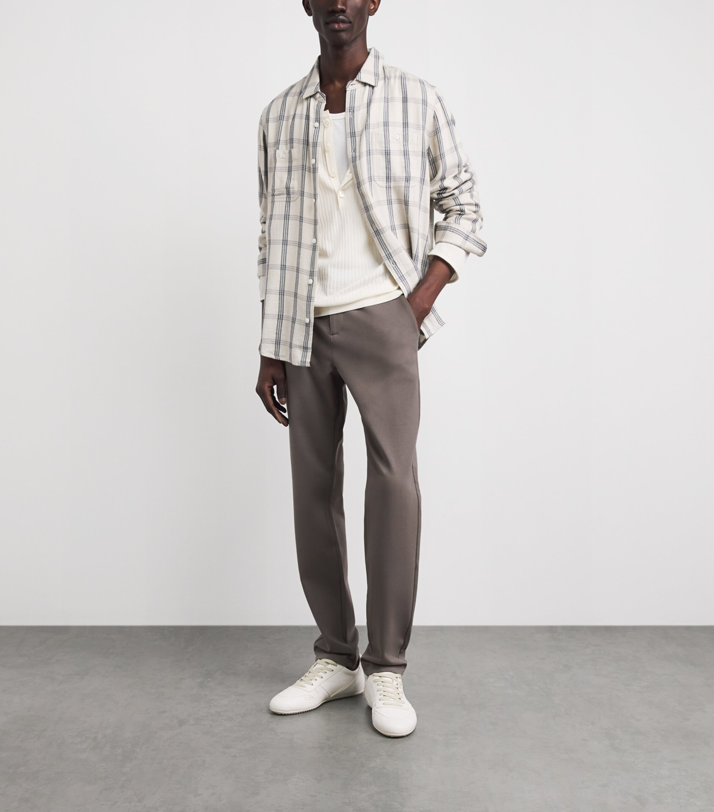 PAIGE Mens Stafford Trousers Dark Taupe Image 8