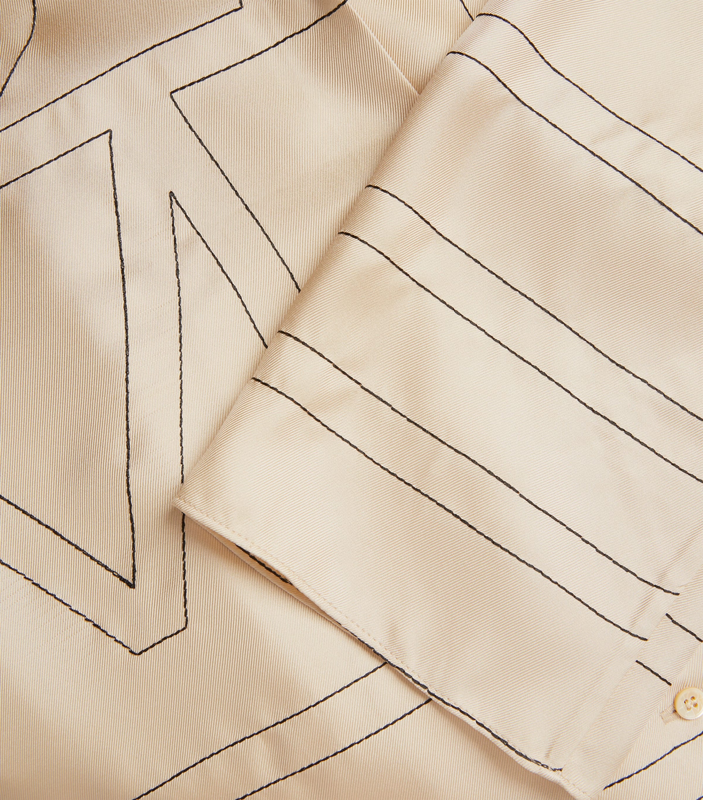 Silk Embroidered-Monogram Shirt IVORY MONOGRAM 926 Image 5
