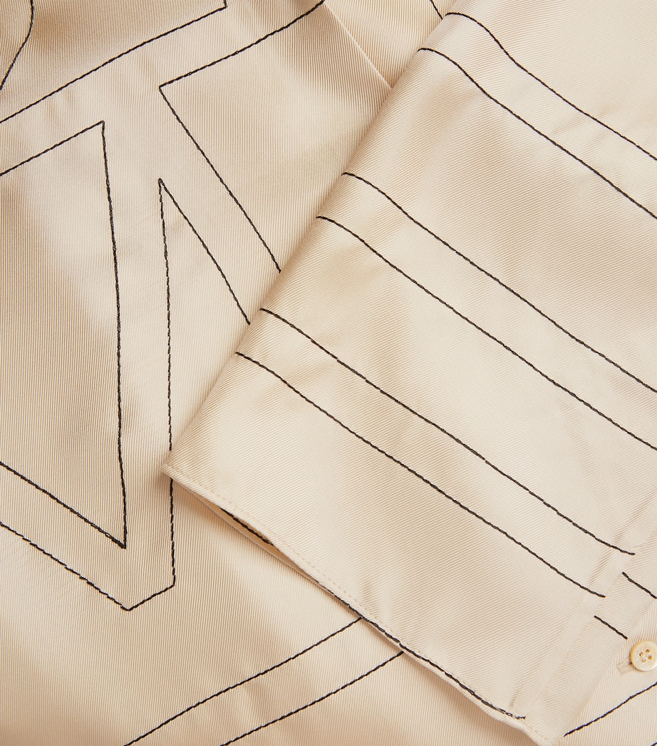 Silk Embroidered-Monogram Shirt IVORY MONOGRAM 926 Image 5